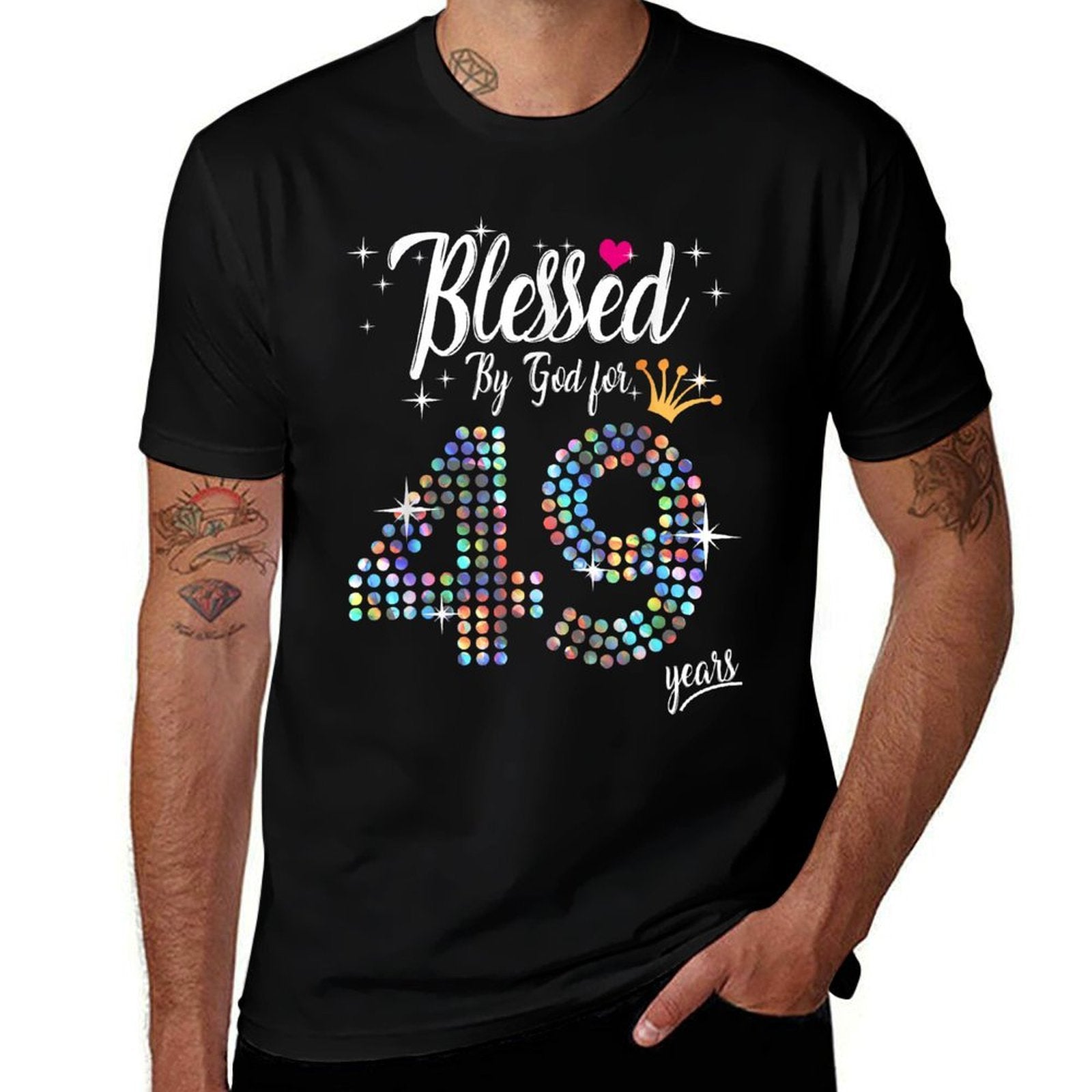 Womens Blessed by God for 49 Years 49th Birthday Anniversary Affordable Price T-Shirt