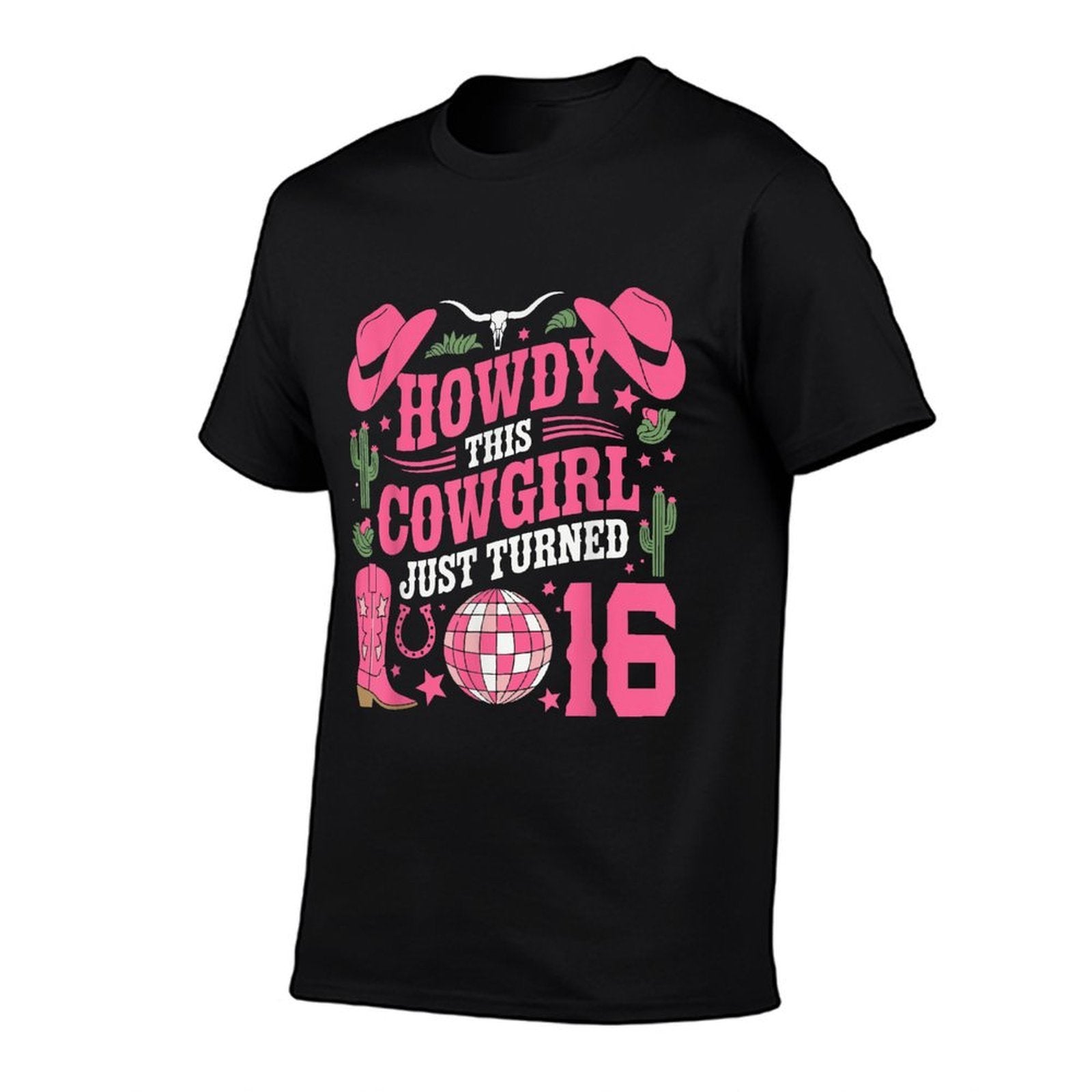 16Years Old Birthday Cowgirl Western 16yr Girl 16th Birthday  Wrinkle-resistant T-Shirt