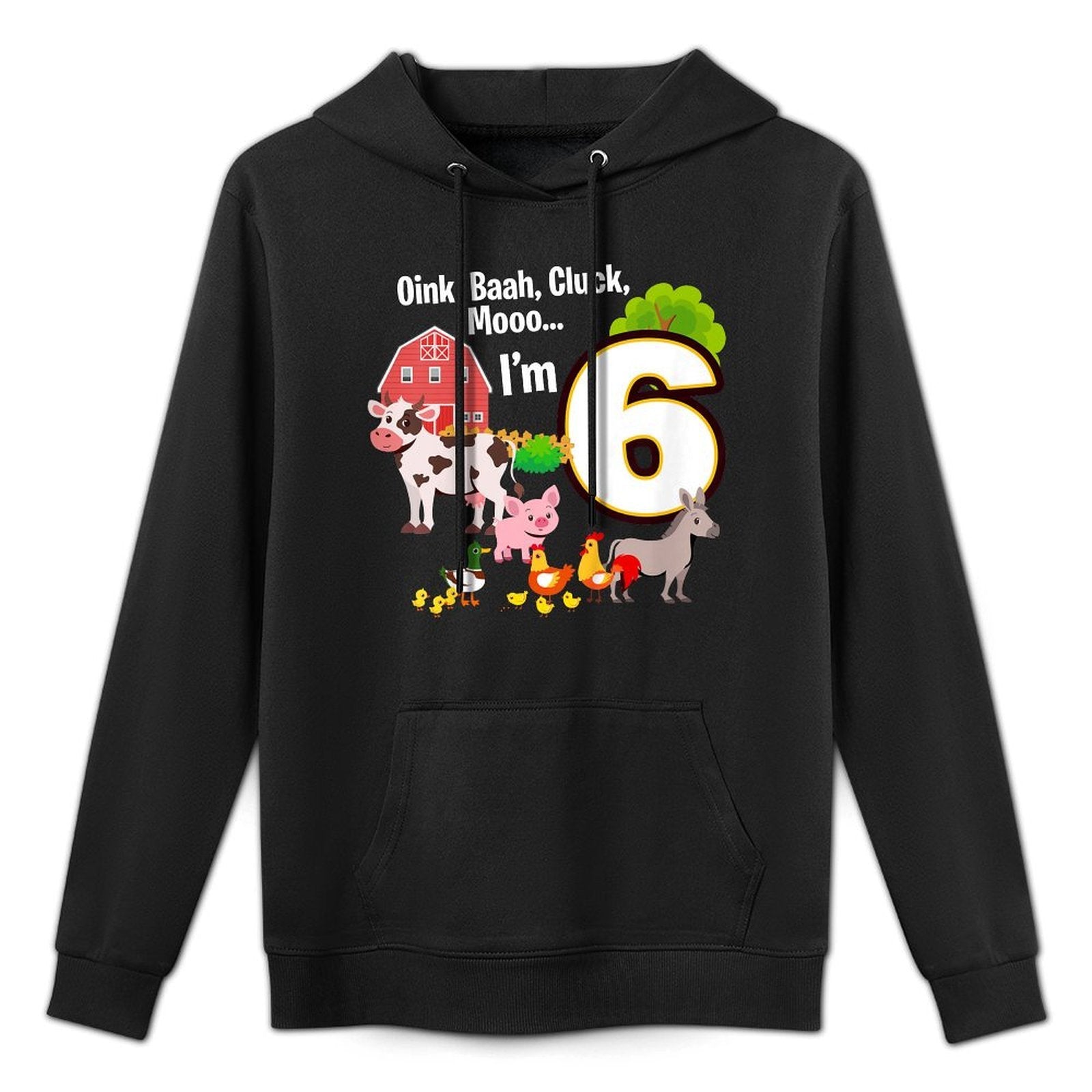 Kids 6th Birthday Six Year Old Farm Birthday Party Animals Easy Care Hoodie