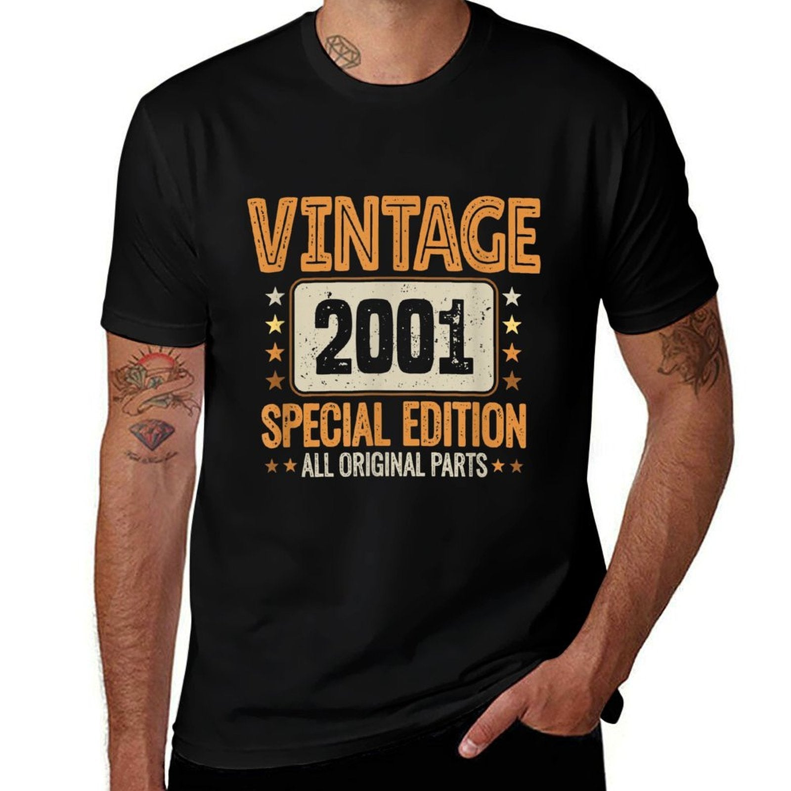 21st Birthday Vintage 2001 Born in 2001 21 Birthday  High-quality Stitching T-Shirt