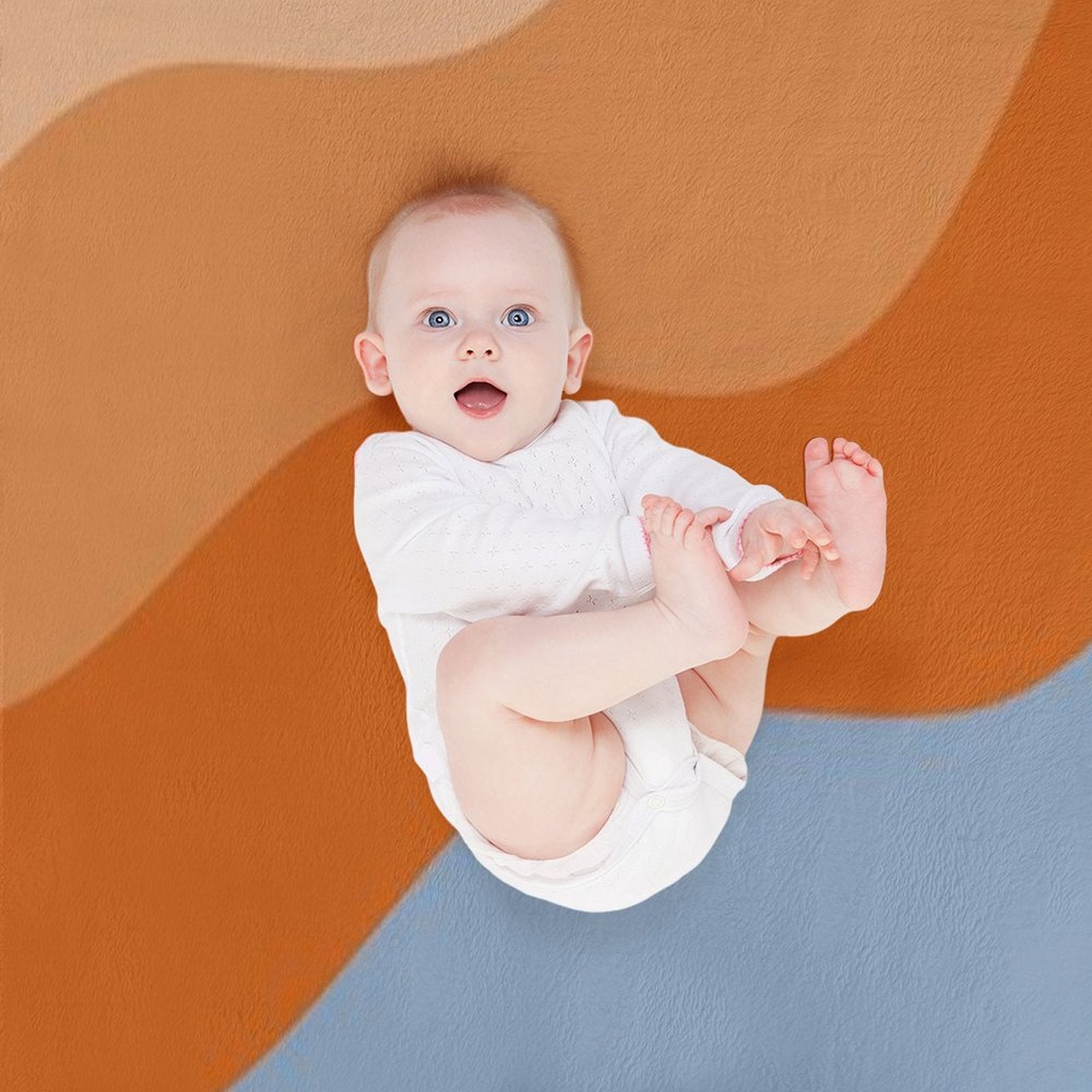 Blue And Orange Waves Sustainable Throw Blanket