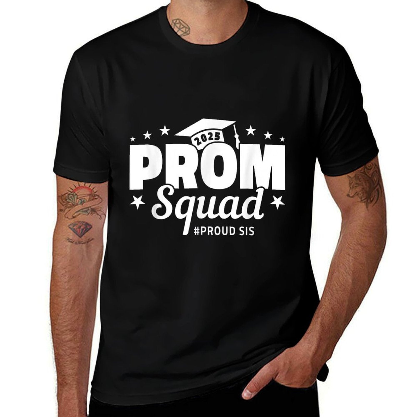 Prom Squad 2025 Proud Sister Graduate Prom Class of 2025  Moisture-wicking T-Shirt