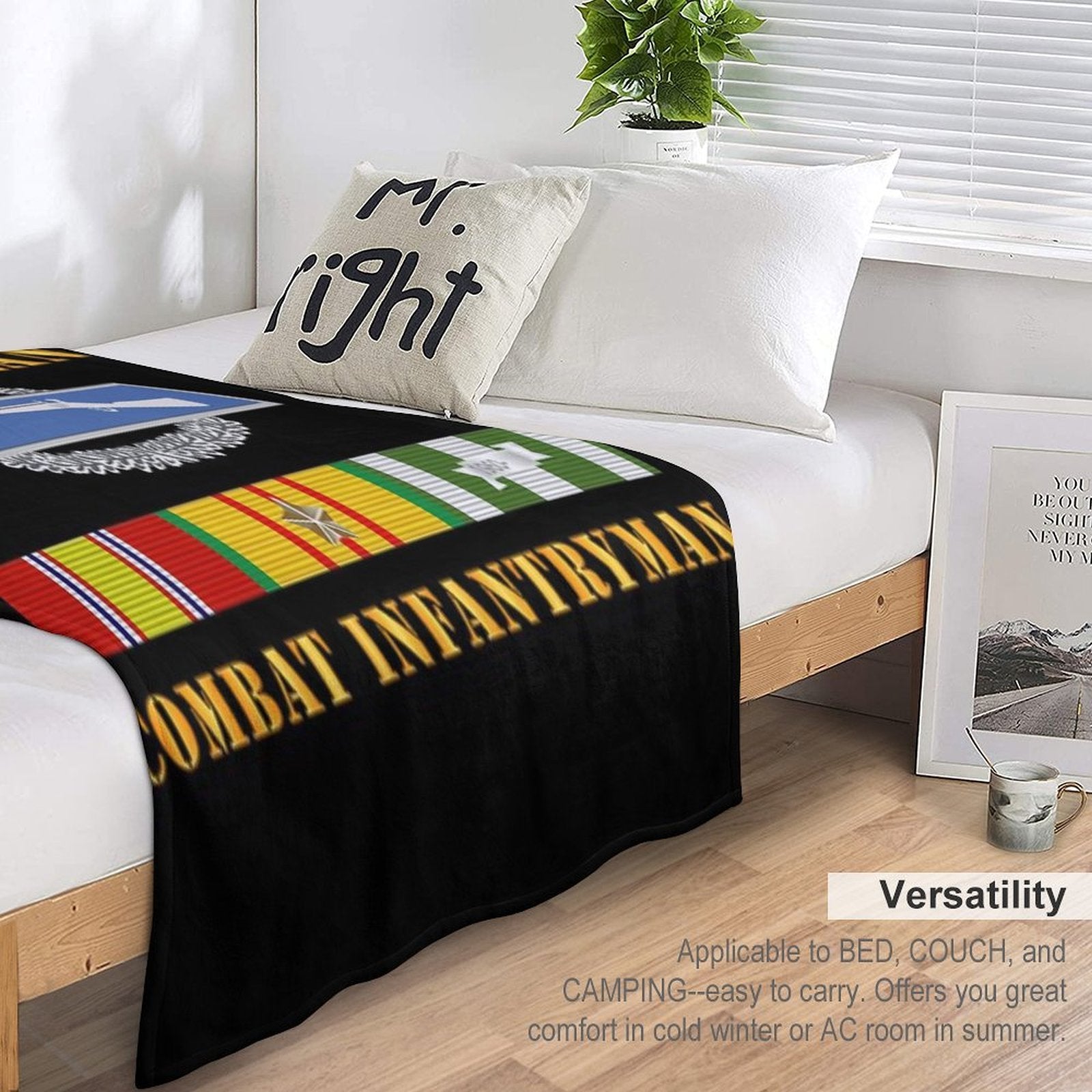 Army - Vietnam Veteran - Cbt Infantryman W CIB VN SVC Eco-conscious Throw Blanket