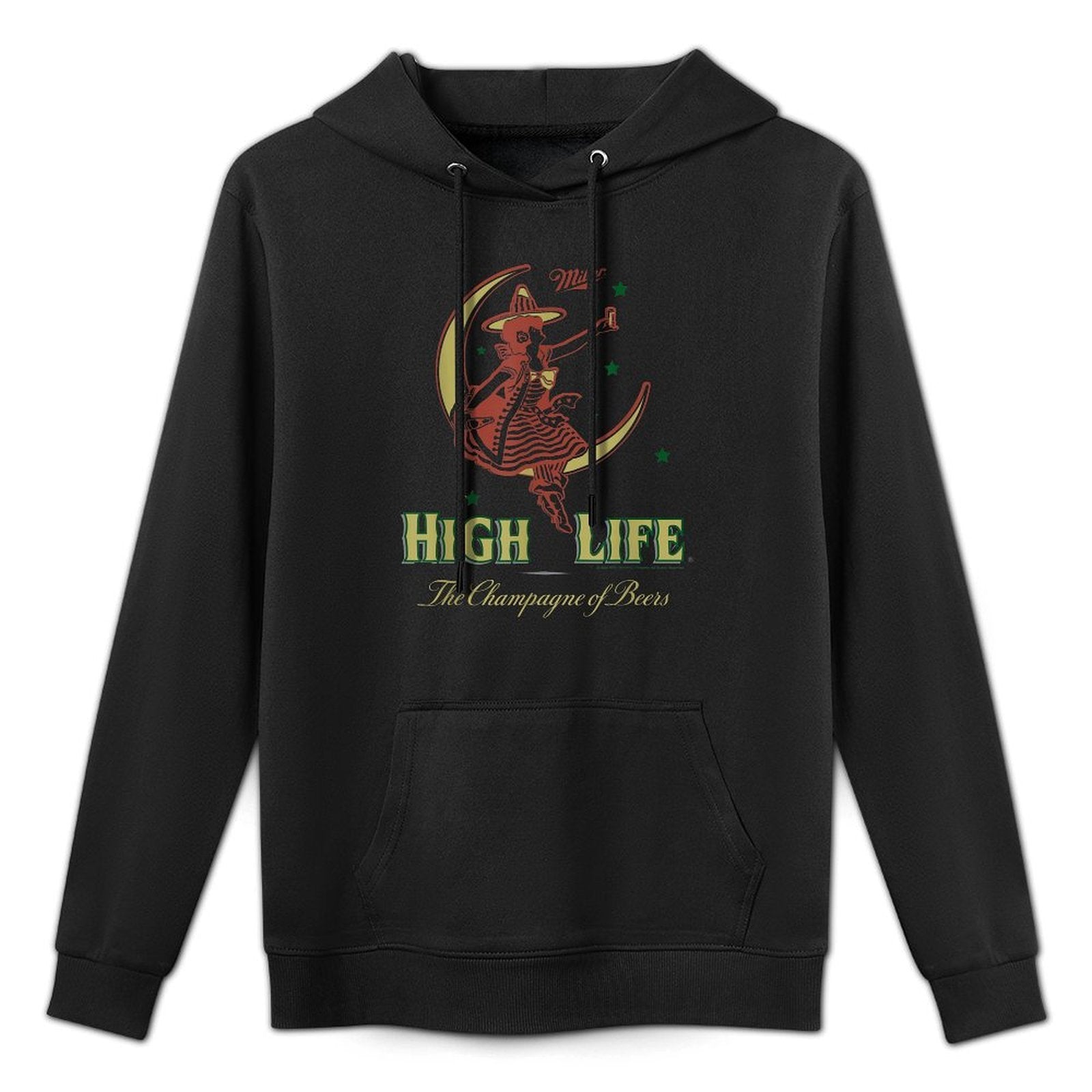 Miller High Life The Champagne Of Beers Girl On Moon Vintage Adjustable Hood Hoodie