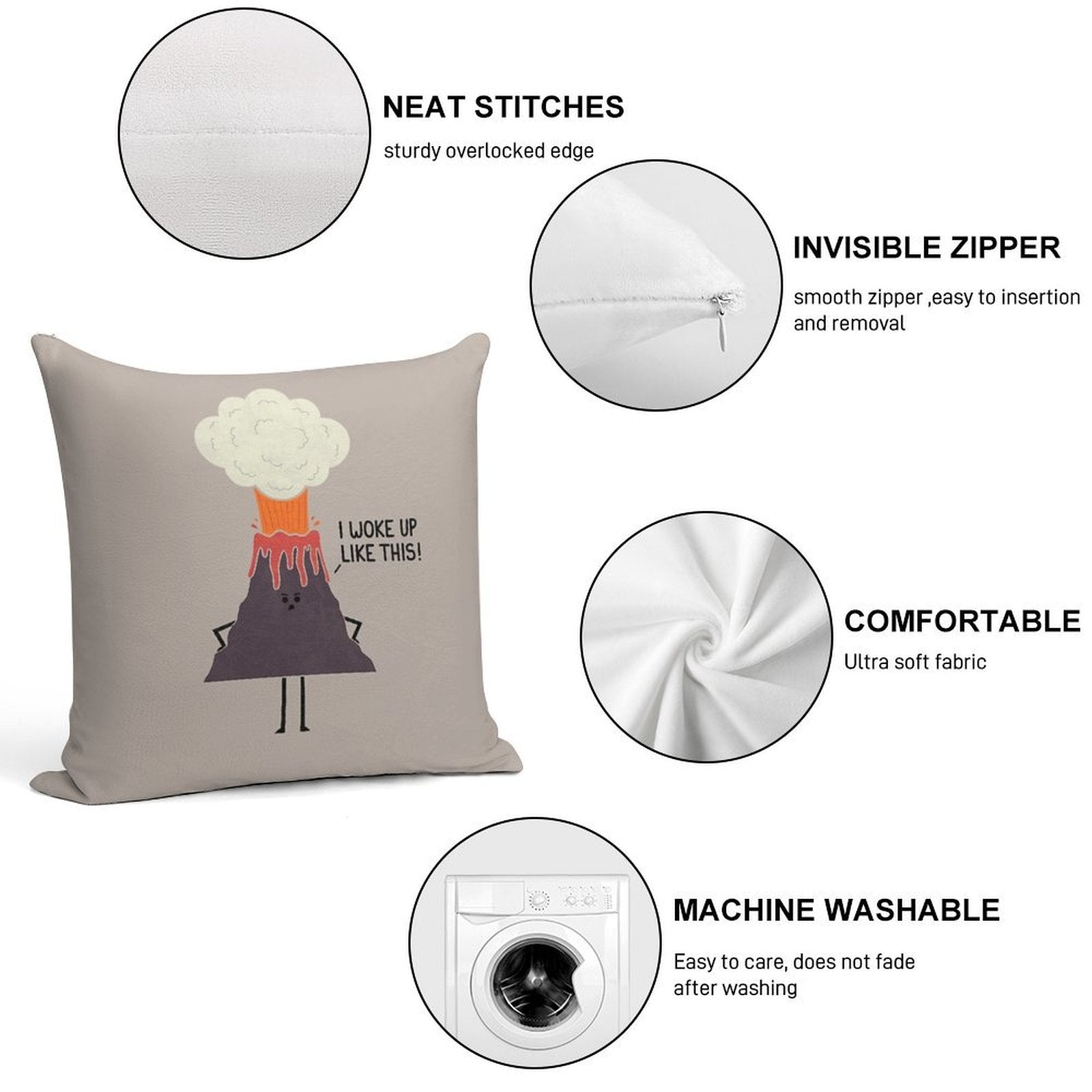 Woke Up Like This Soft Gift Ready Throw Pillow