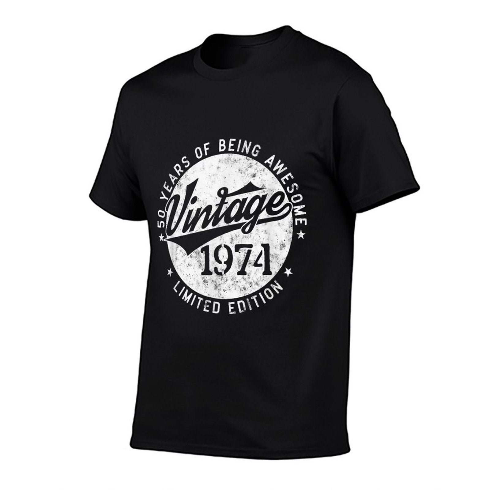 50 Years Of Being Awesome 1974 Retro Sunset 80s Decorations  Heathered Texture T-Shirt