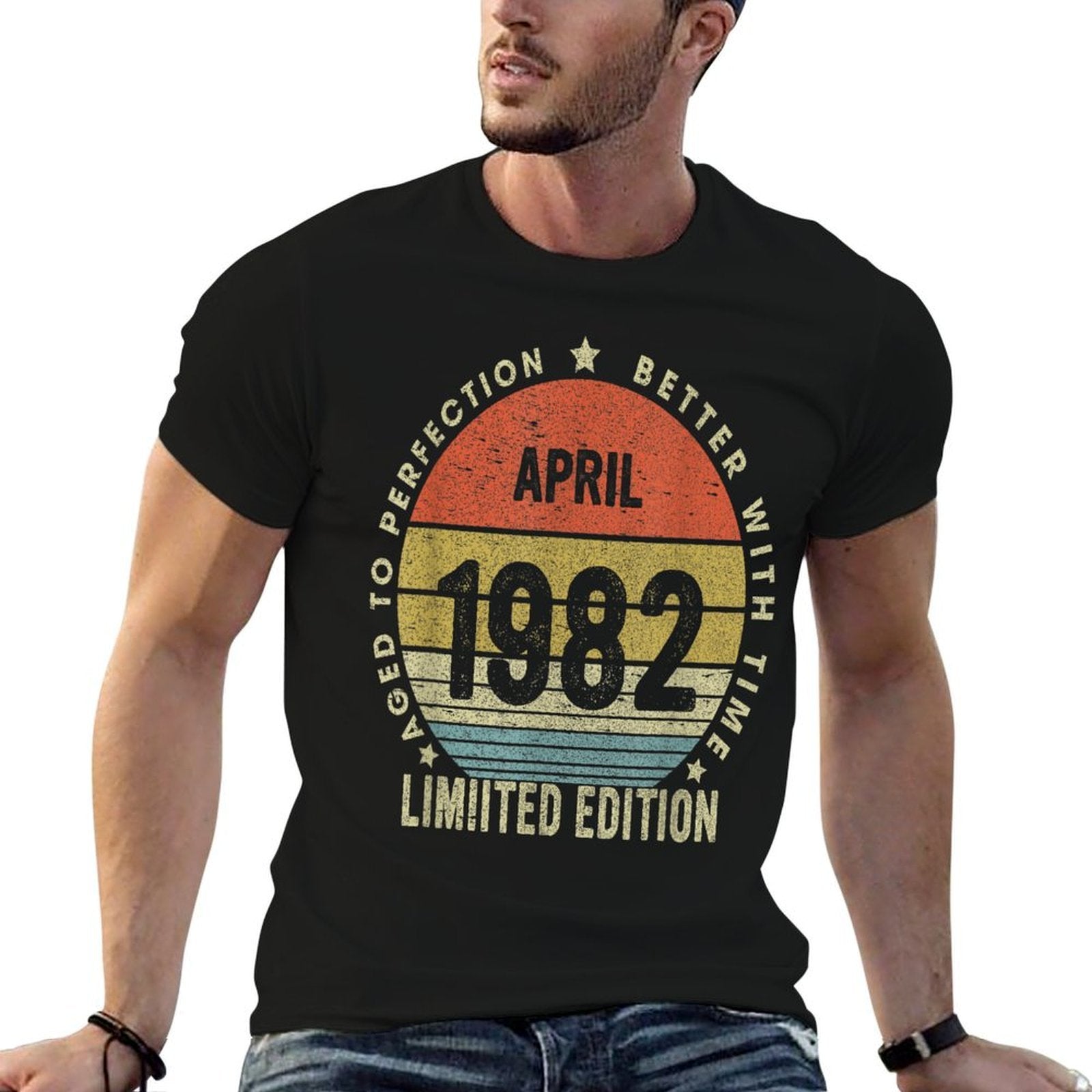 40th Birthdays for Women Men April 1982 40 Anniversary  Slim-fit Cut T-Shirt