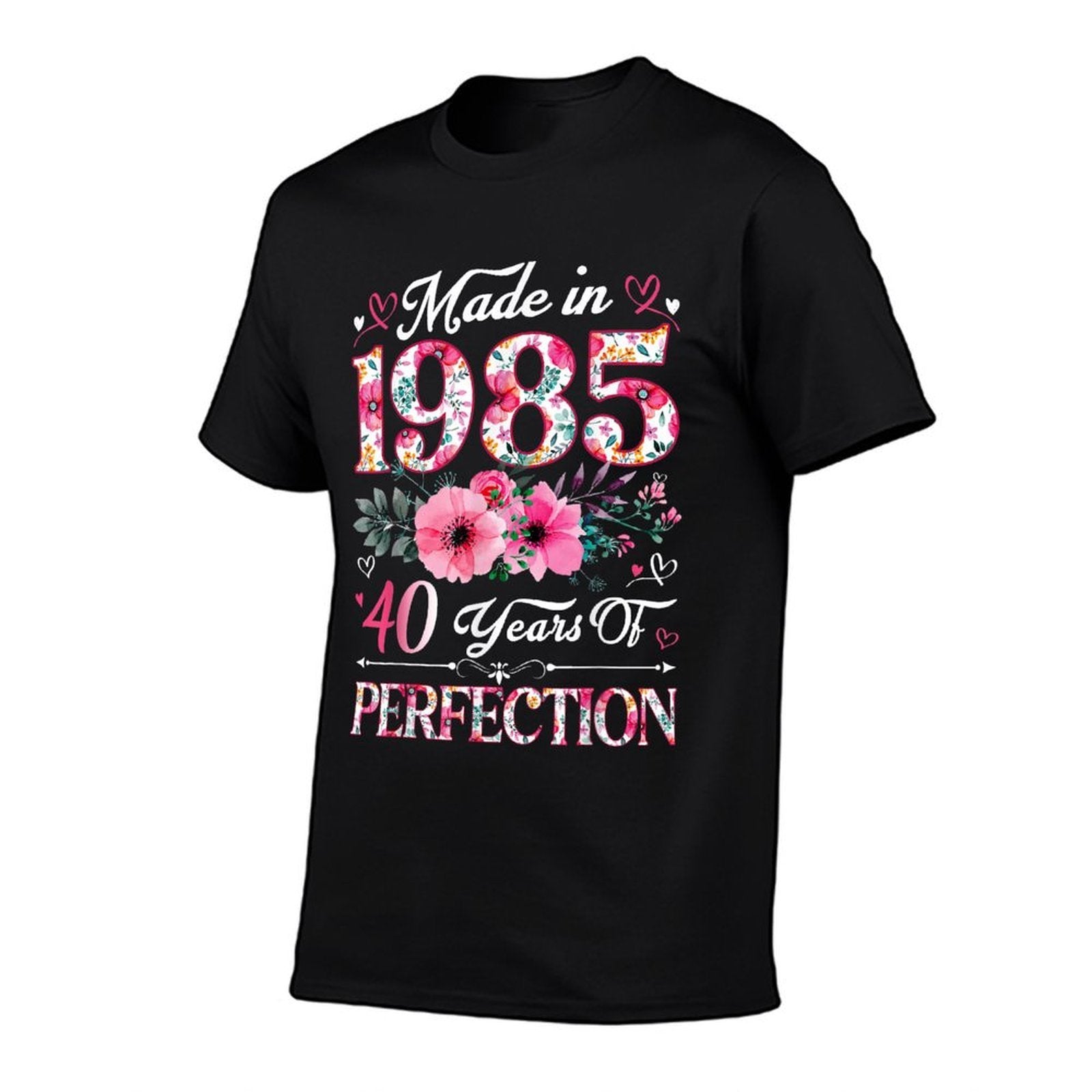 40 Year Old Made In 1985 Floral 40th Birthday Women  Wrinkle-resistant T-Shirt