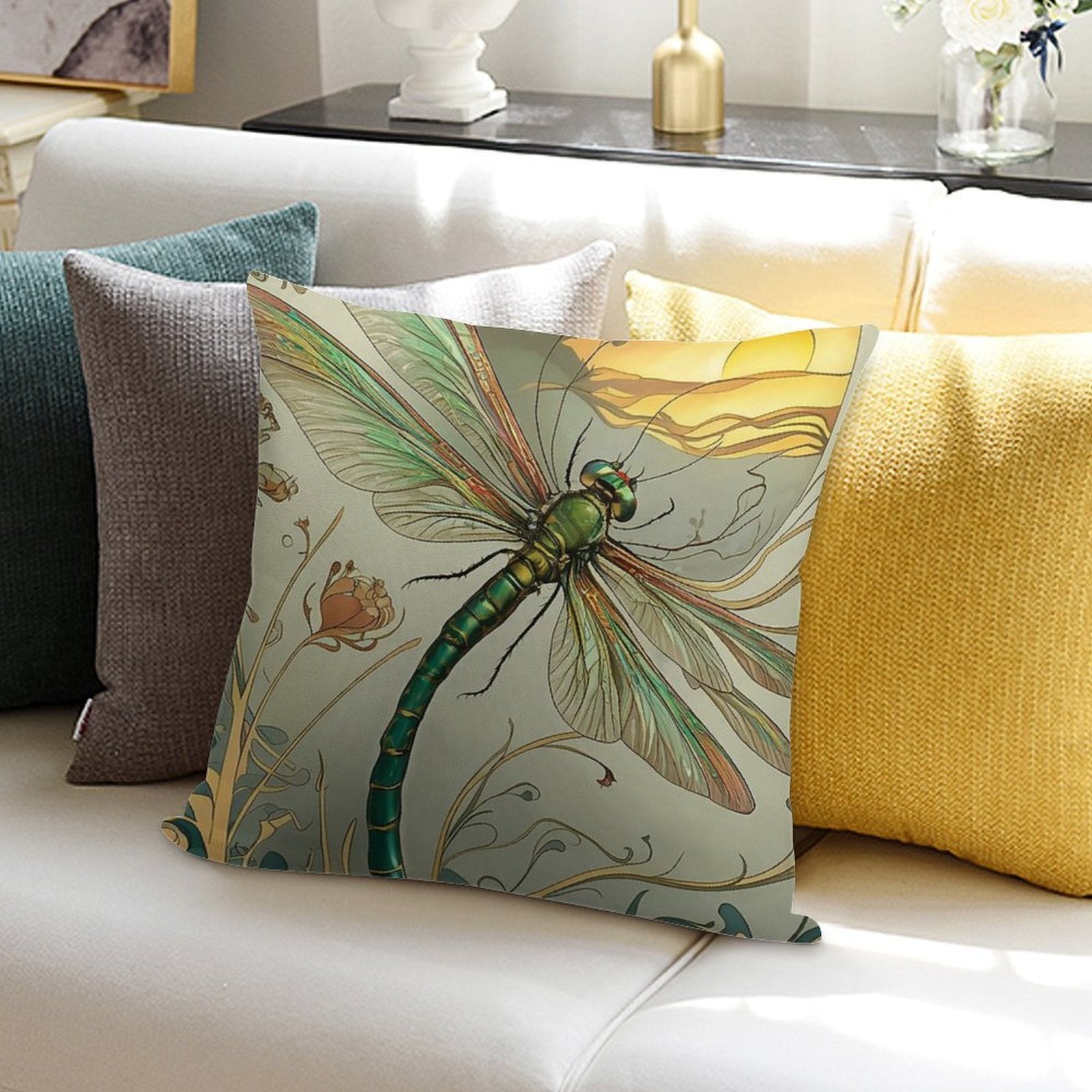 Dragonfly Dreams Soft Luxury Feel Throw Pillow