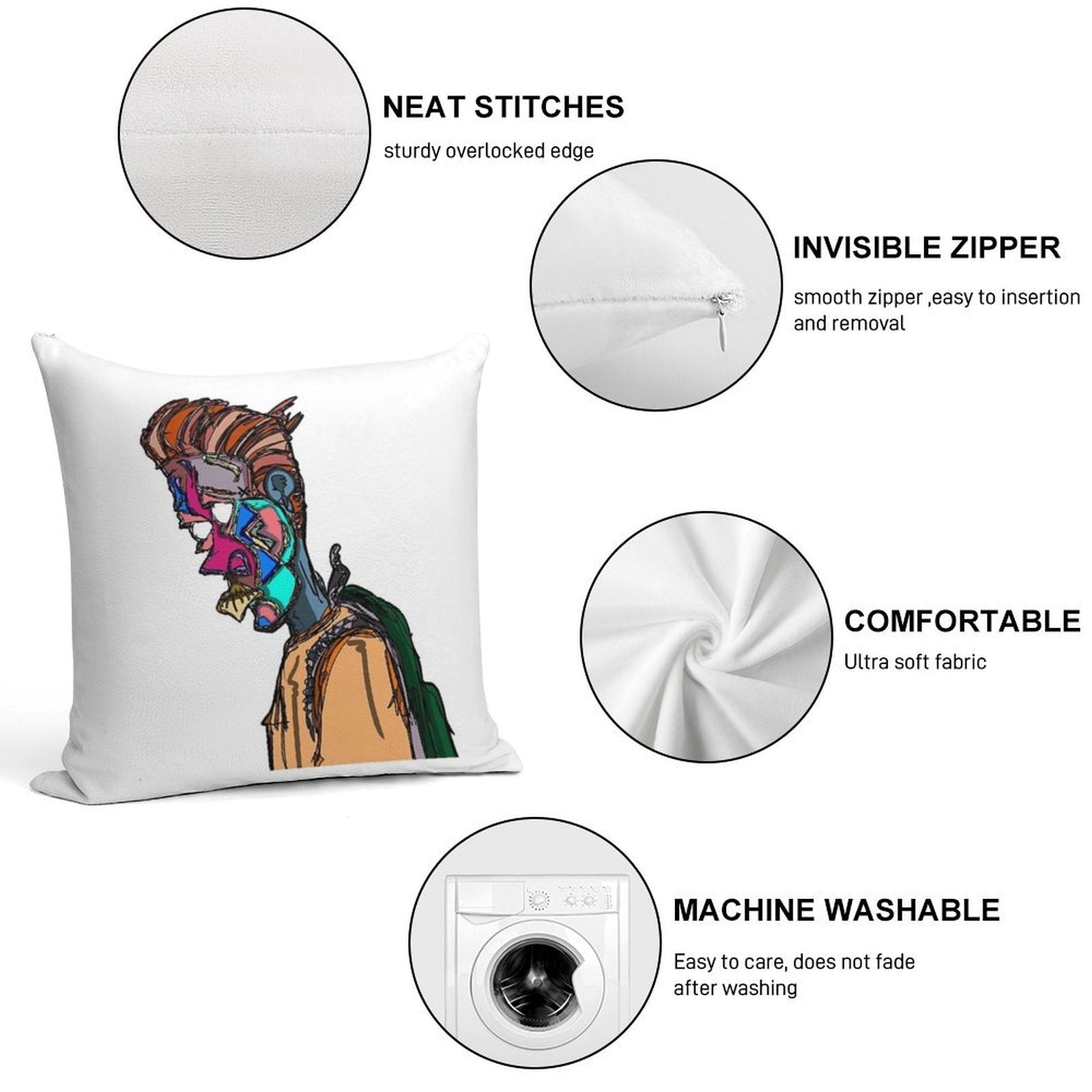 Mosaic Daypacker Soft High-Density Material Throw Pillow