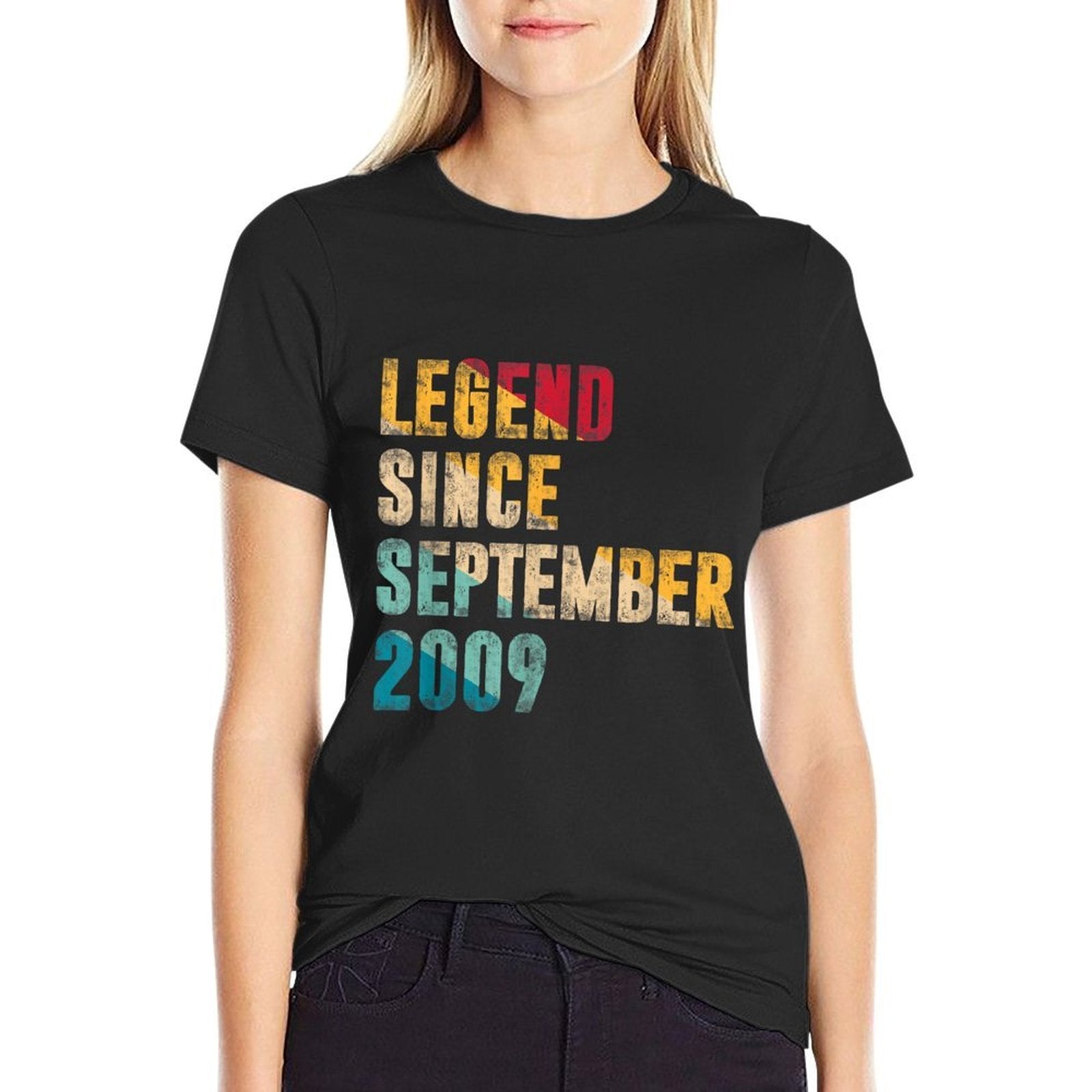 15 Years Old Gifts Legend Since September 2009 15th Birthday  Polyester Blend T-Shirt