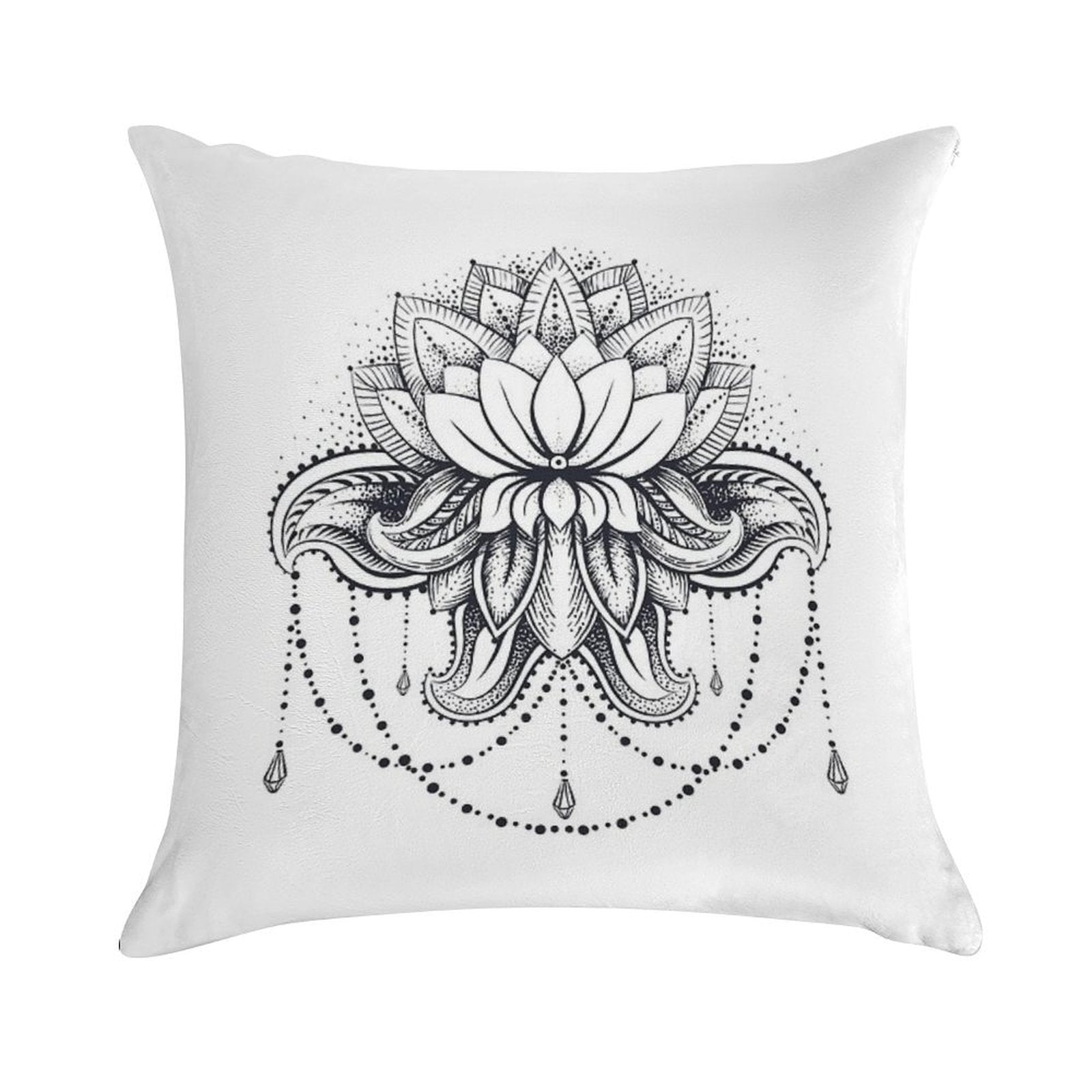 Ornamental Lotus Soft Warmth Comfort Throw Pillow
