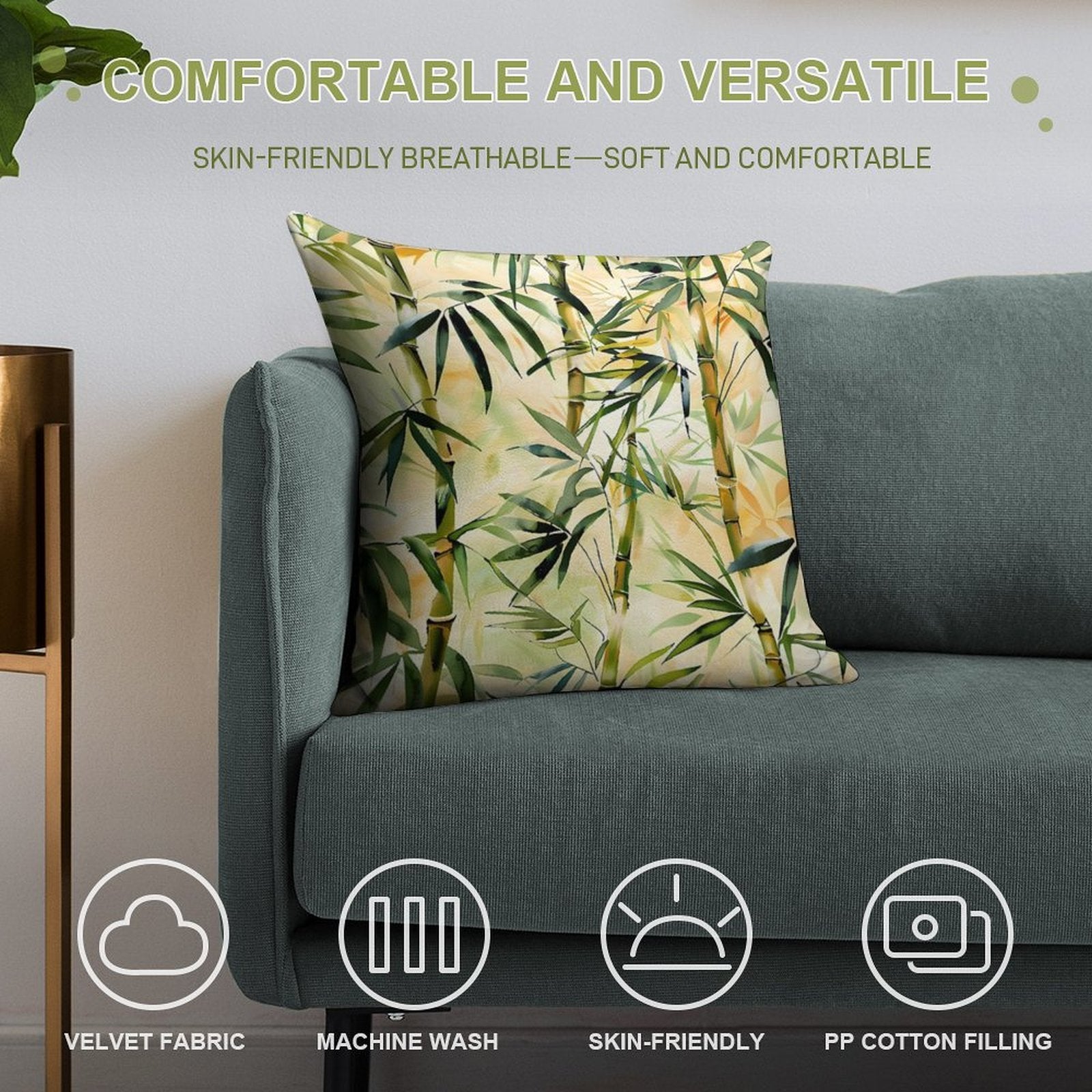 Bamboo Soft Easy Maintenance Throw Pillow
