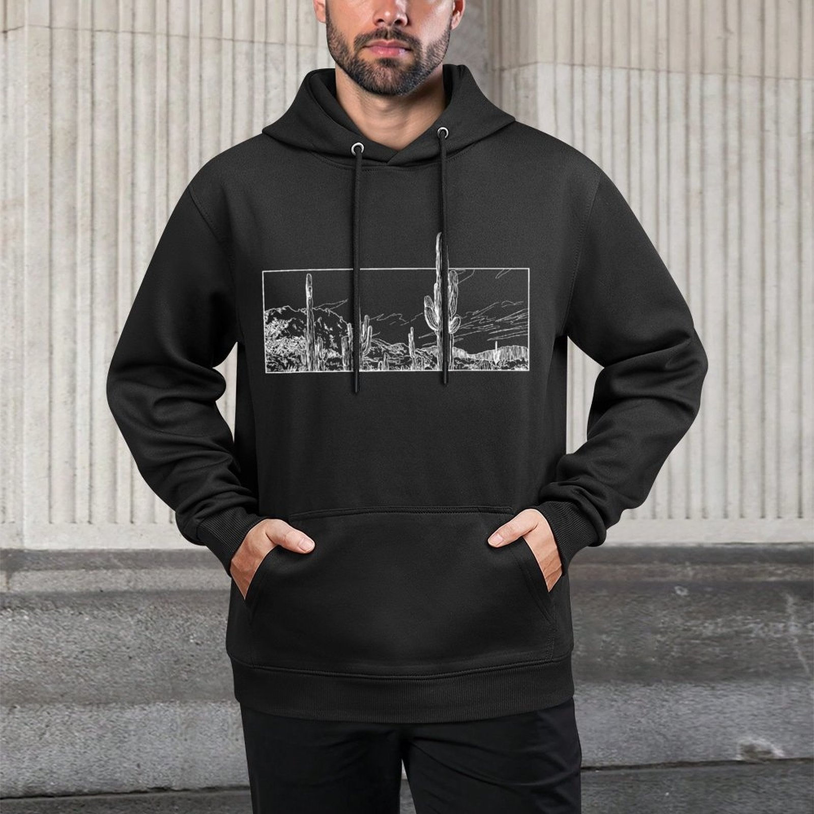 Desert Cactus Landscape Tee Shirt Layering Staple Hoodie