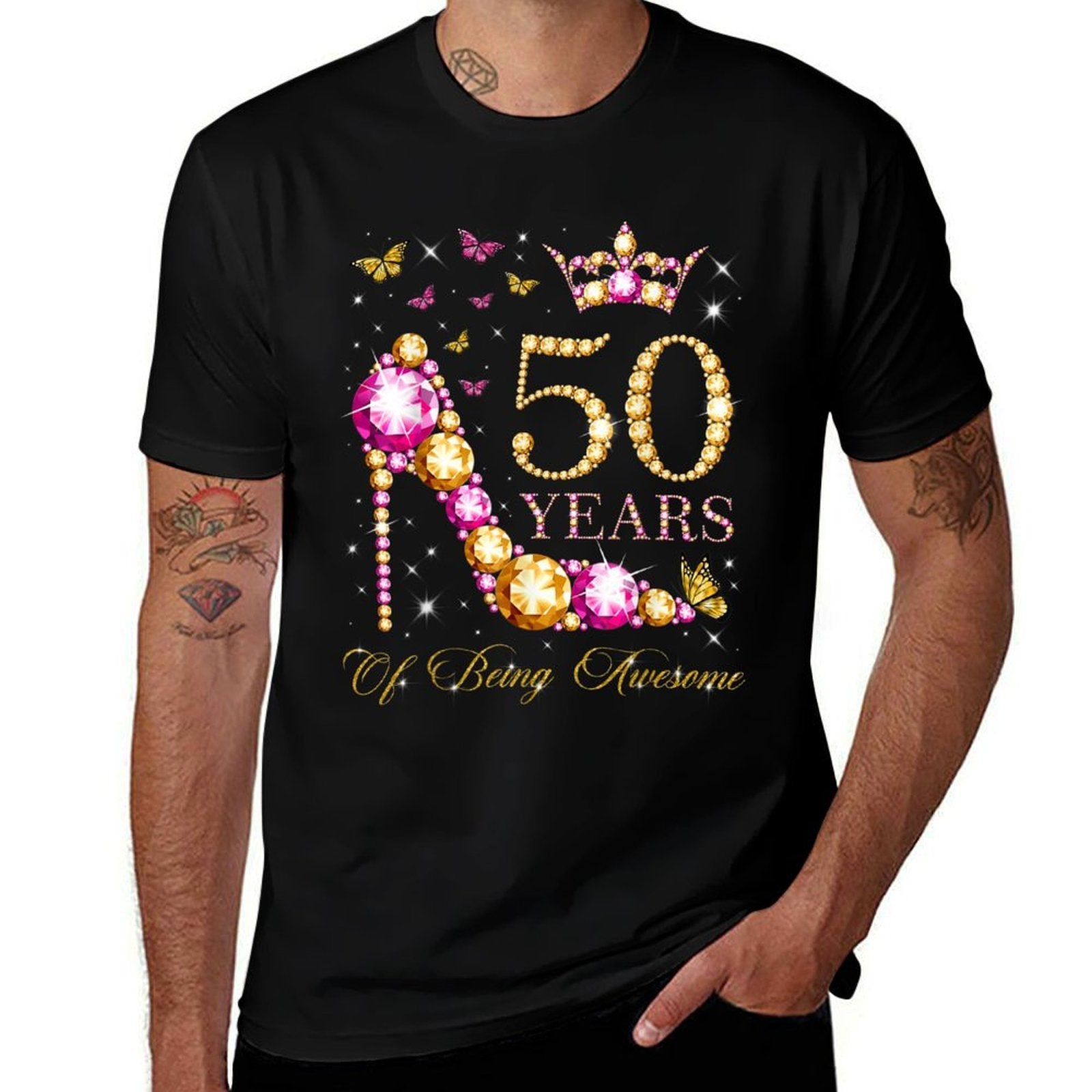 50 Years Of Being Awesome 50 Years Old 50th Birthday  Summer-ready Fabric T-Shirt