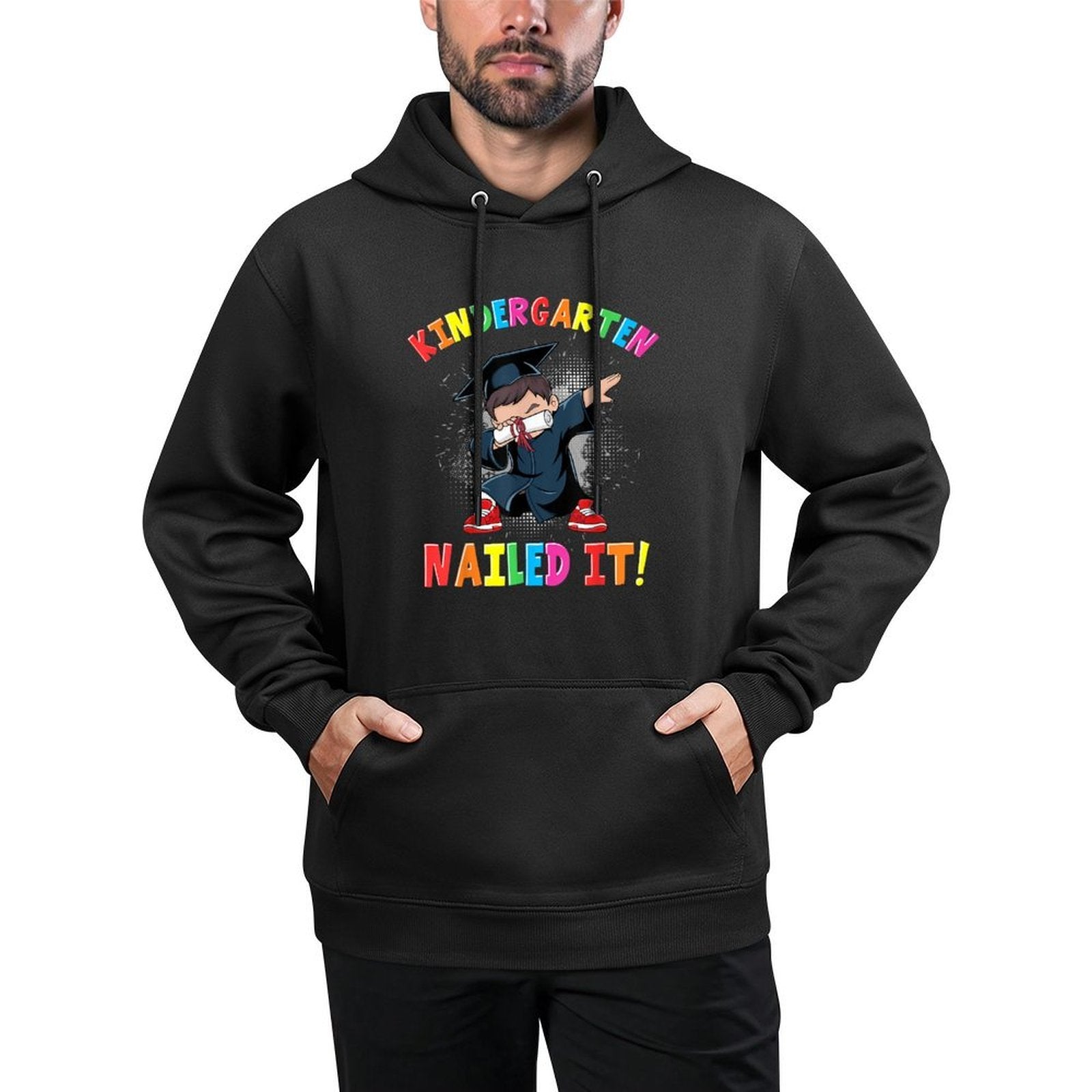 Kindergarten Graduation 2025 Boys Kids Dabbing Graduation Customizable Surface Hoodie