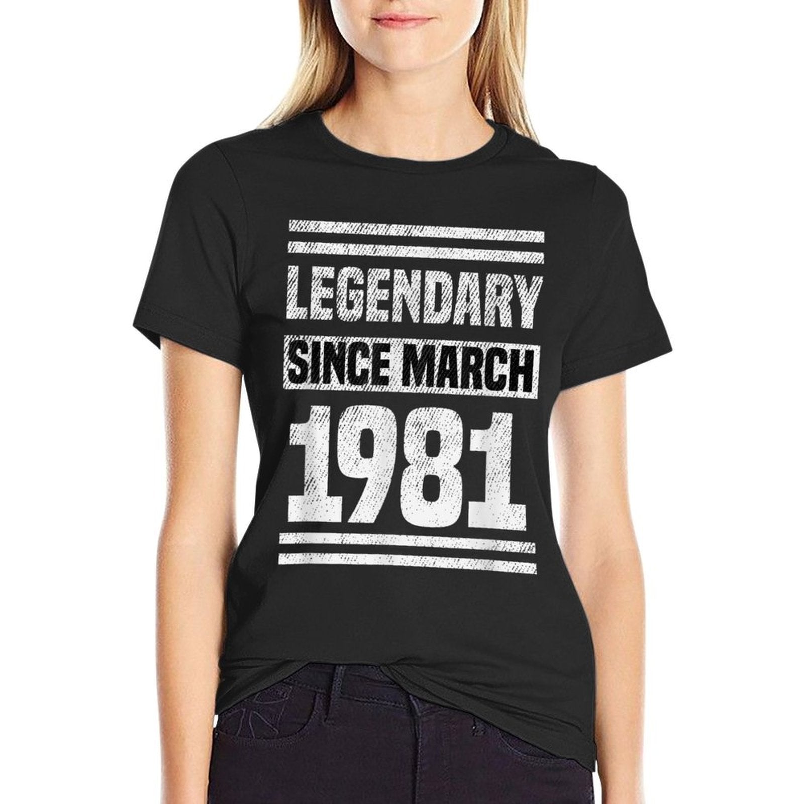 40thbirthdaygifts Legendary Since March 1981 40th Birthday  Graphic-printed T-Shirt