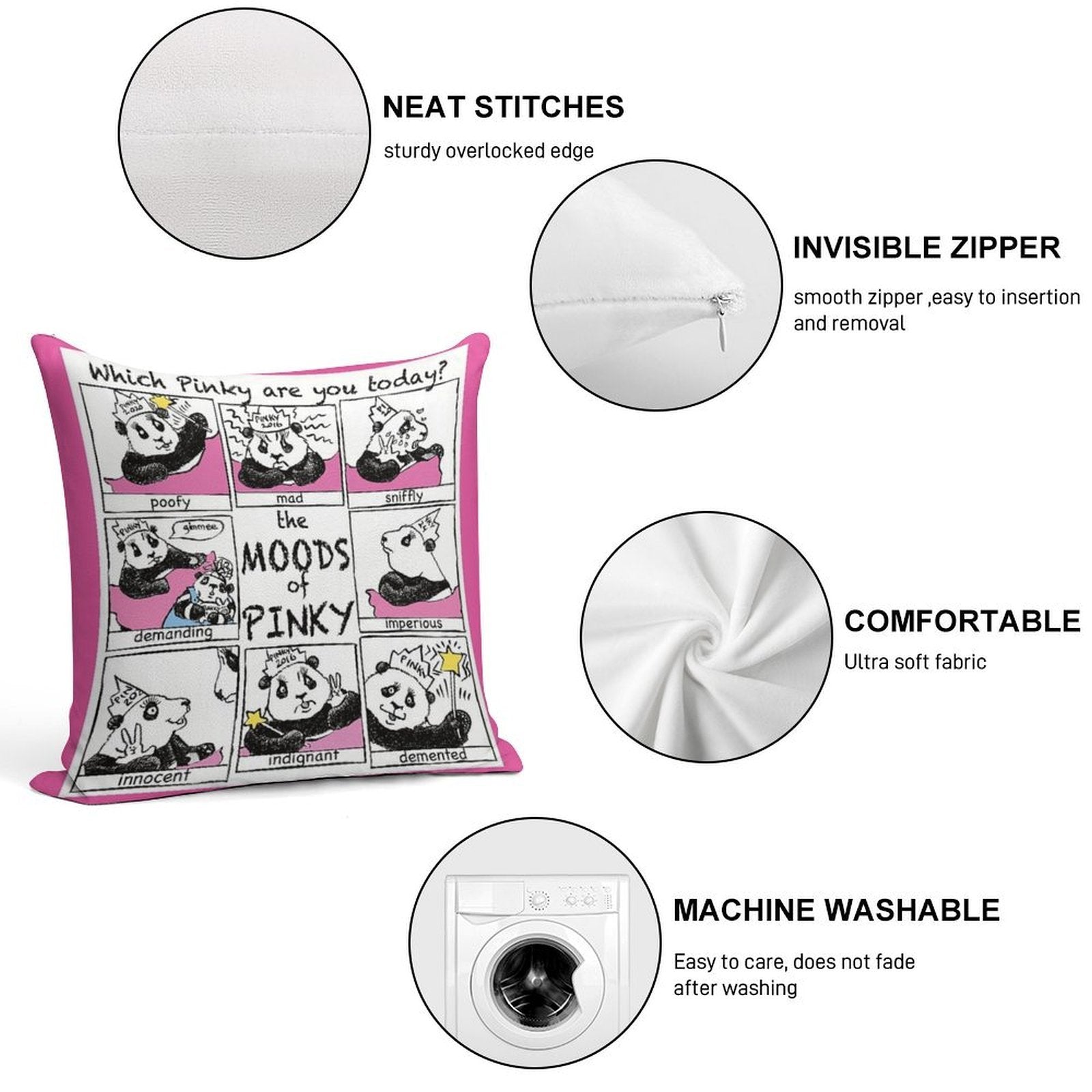 The Moods of Pinky Soft High-Density Material Throw Pillow