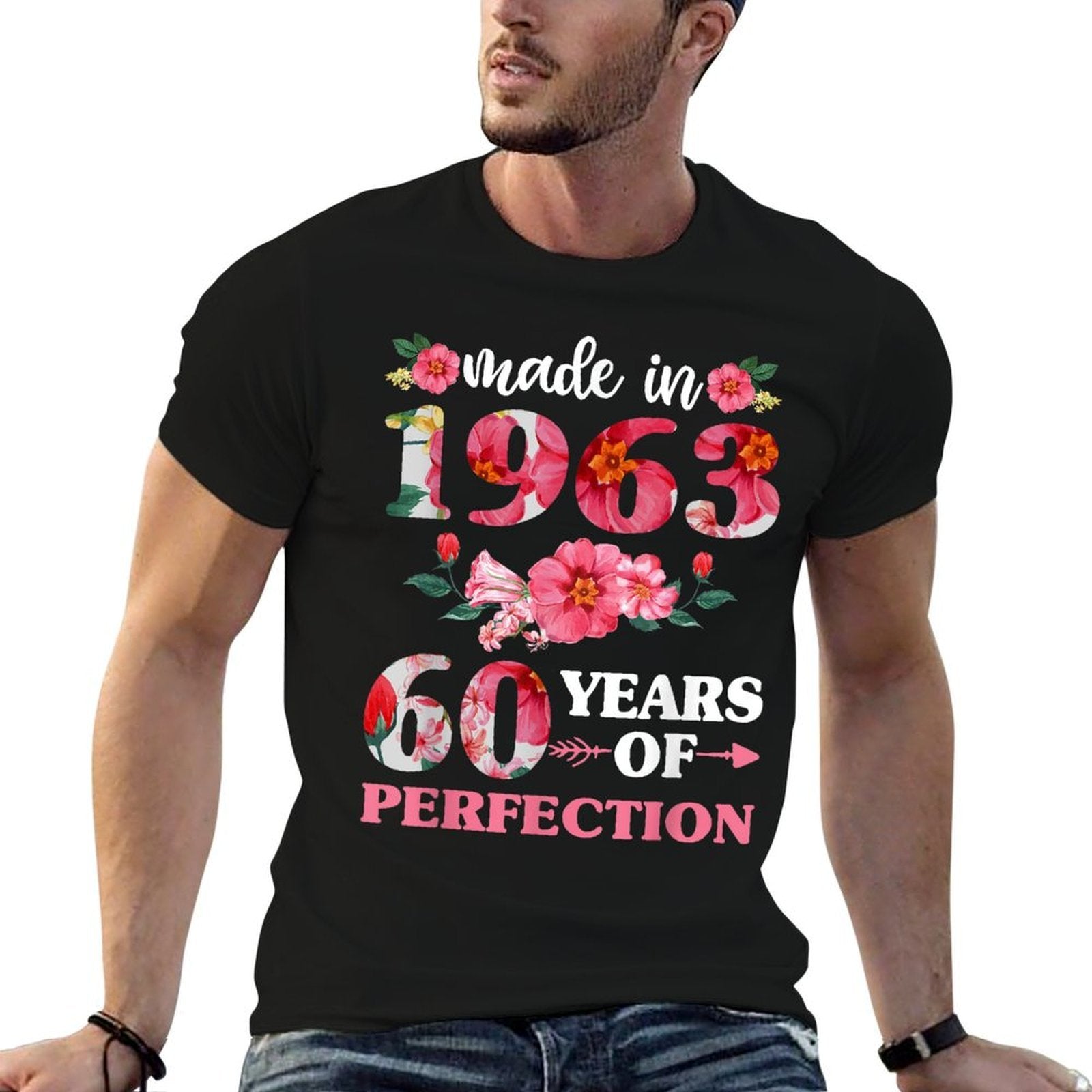 60th Birthdays For Women, Floral Made In 1963  Quick-drying T-Shirt
