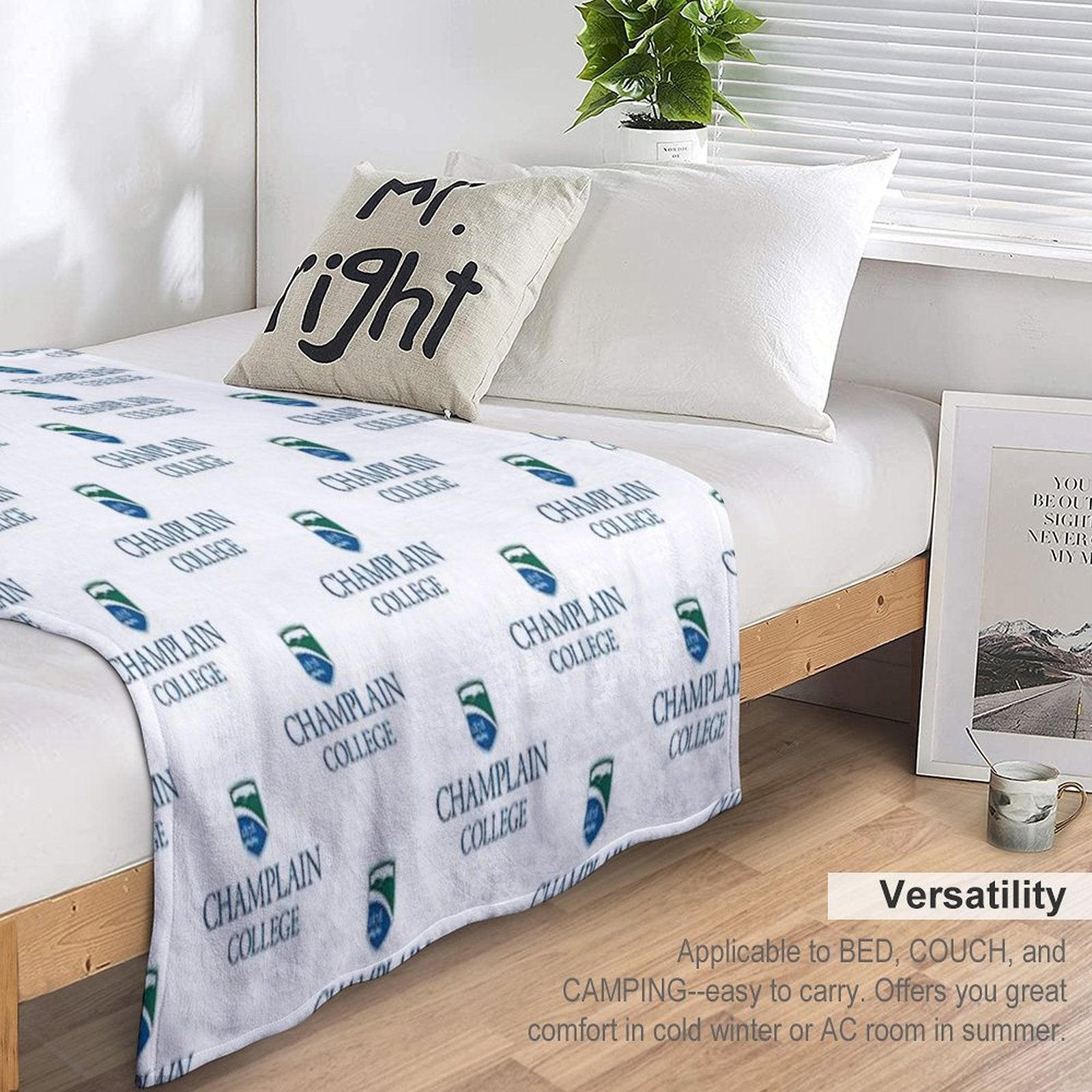 Champlain College Comfort Throw Blanket