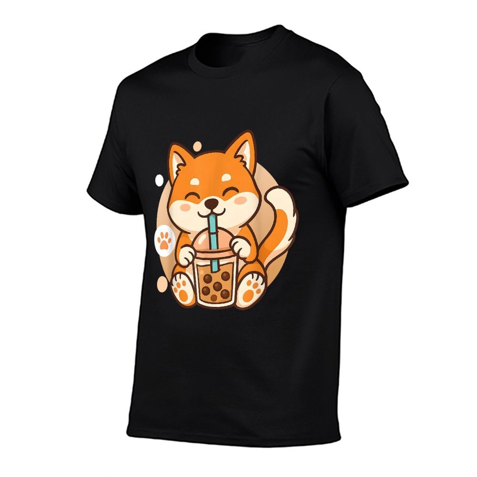 Cute Shiba Inu Dog Bubble Boba Tea Anime Kawaii Neko Gift  Relaxed-fit T-Shirt