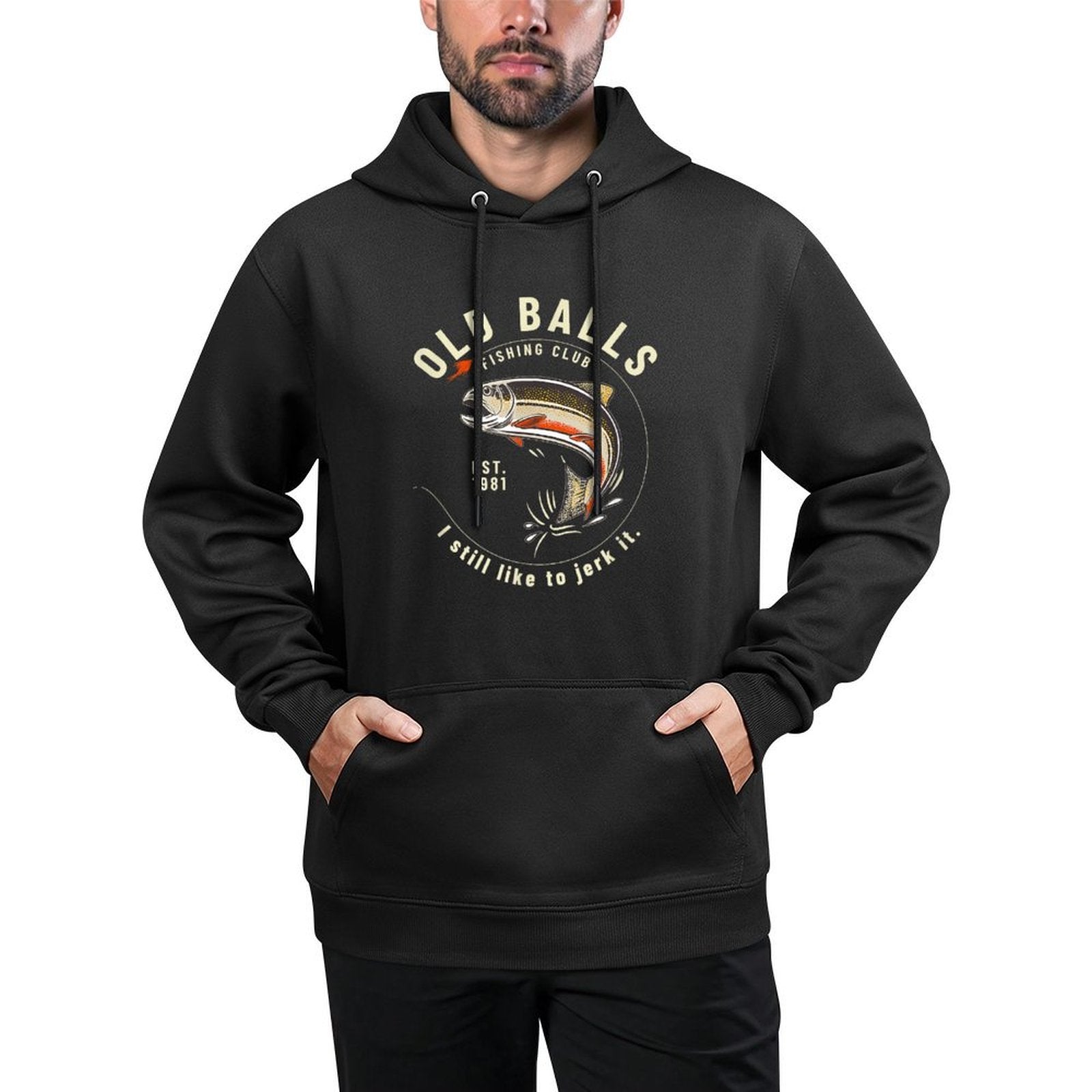 Funny Birthday Fishing Gifts for Dad Old Balls Club 40th All-Day Comfort Hoodie