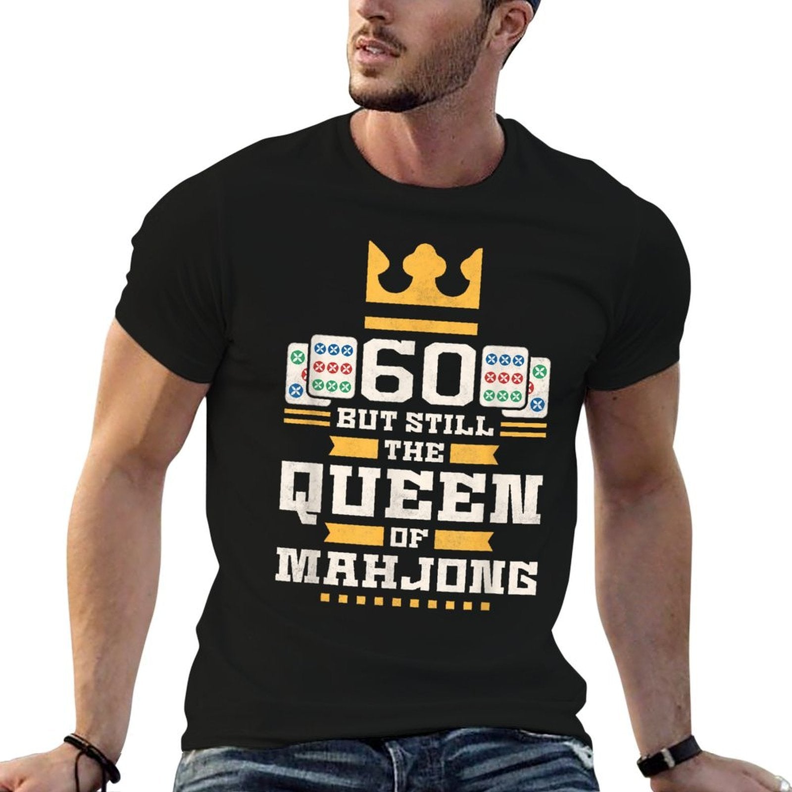 60 Years Old But Still The Queen Of Mahjong, 60th Birthday  Vintage-inspired T-Shirt