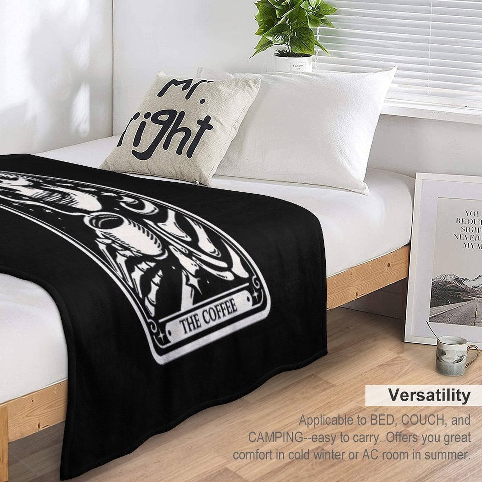 The Coffee Tarot Skul Sustainable Throw Blanket
