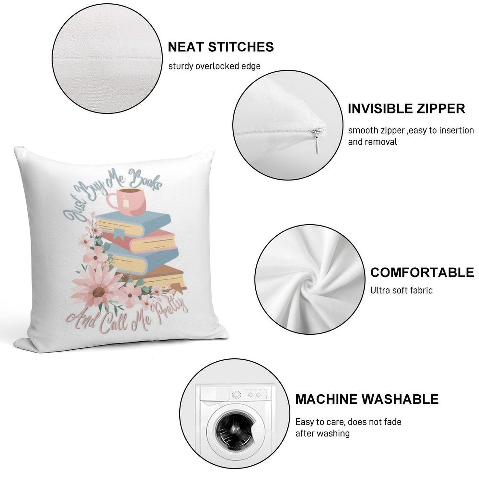 Just Buy Me Books And Call Me Pretty Soft Gift Ready Throw Pillow