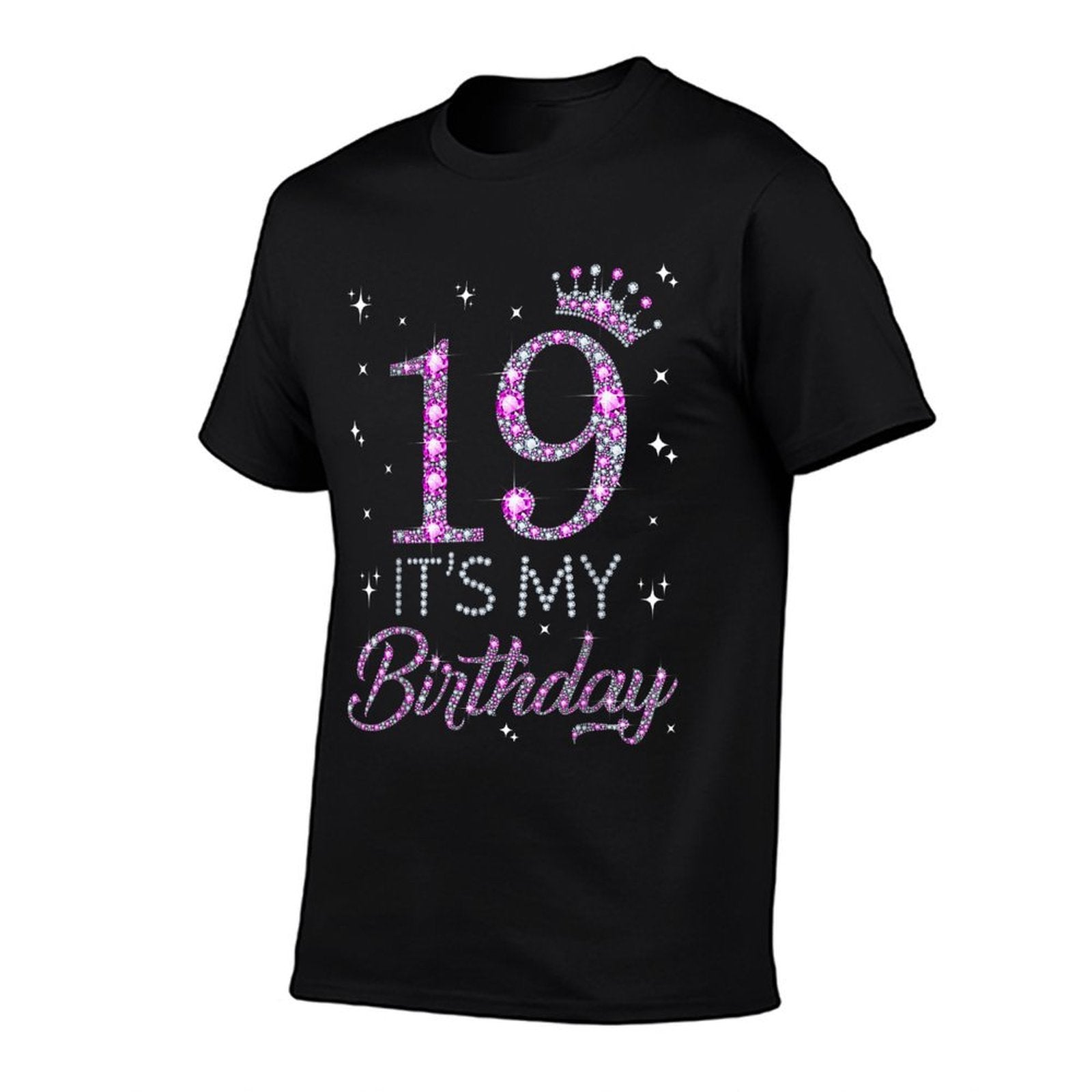 19 It's My Birthday Pink Crown Happy 19th Birthday Girl  Vintage-inspired T-Shirt