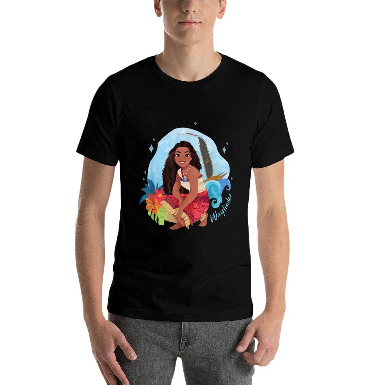 Disney Moana 2 Island Art Wayfinder Moana  Summer-ready Fabric T-Shirt