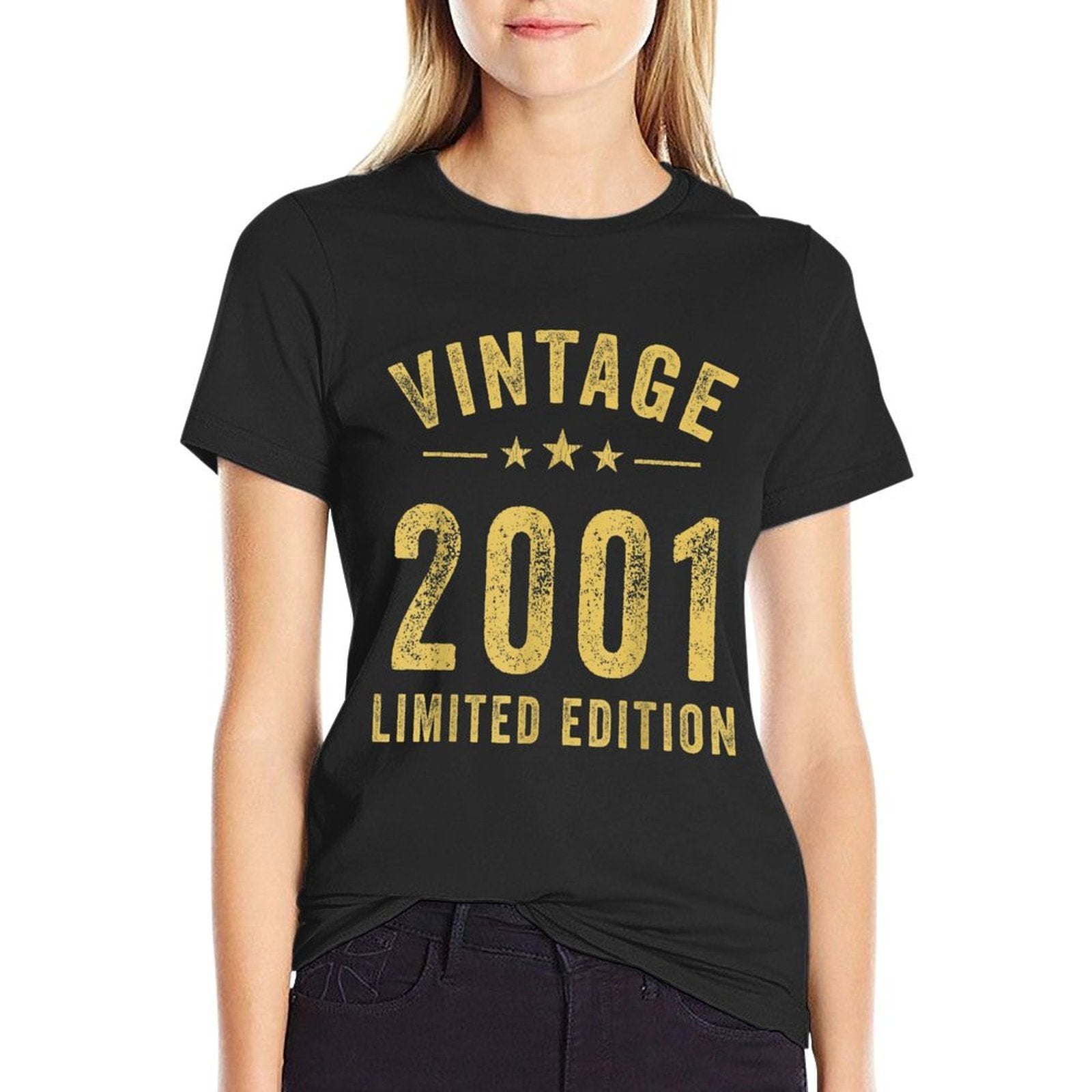 2001 Vintage Birthday Retro Born In 2001 21st Birthday  High-quality Stitching T-Shirt