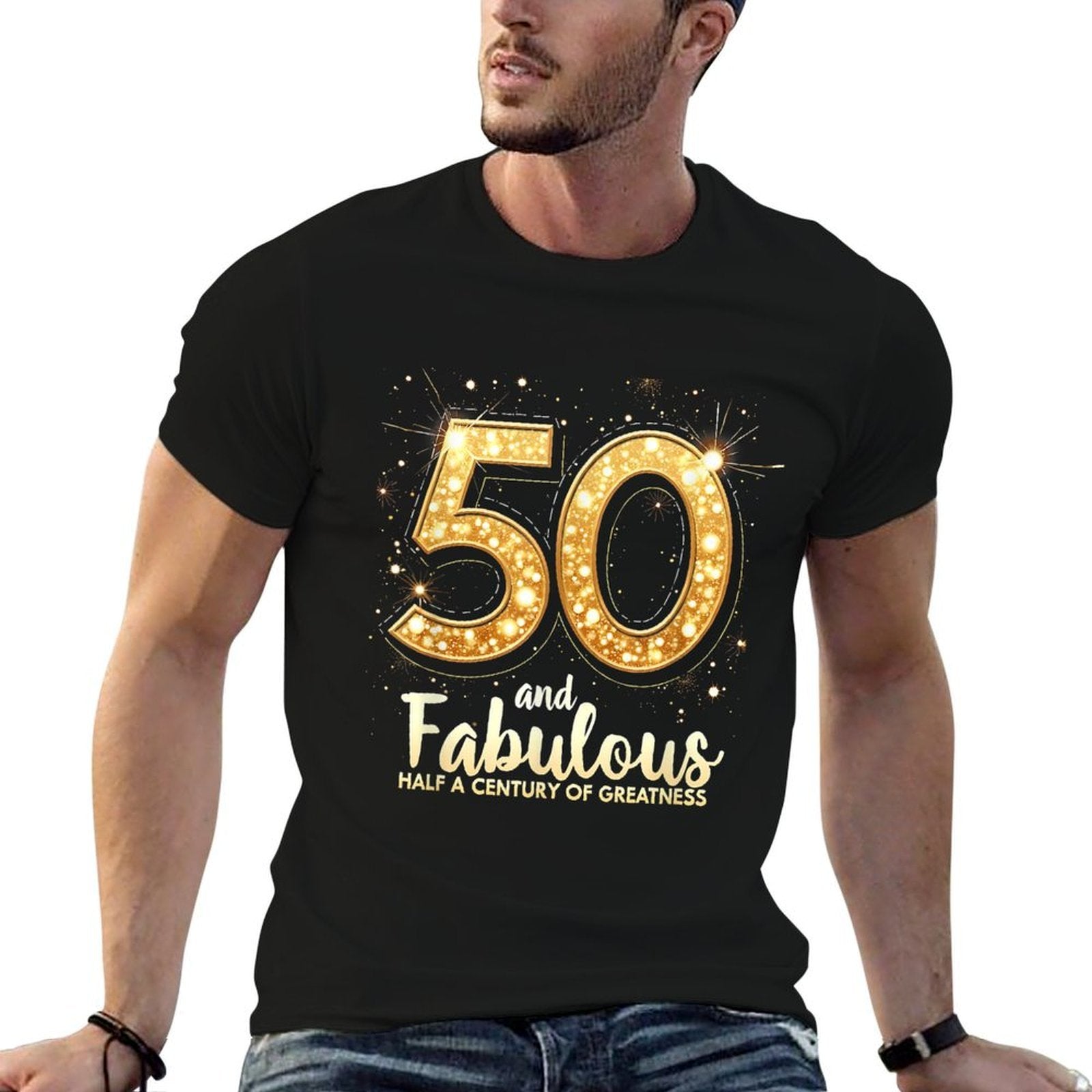 50th Birthday 50 And Fabulous Half A Century of Greatness  Wrinkle-resistant T-Shirt