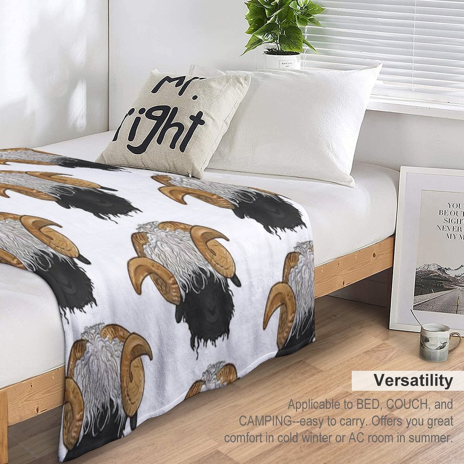 Valais Blacknose Sheep Wrinkle-free Throw Blanket