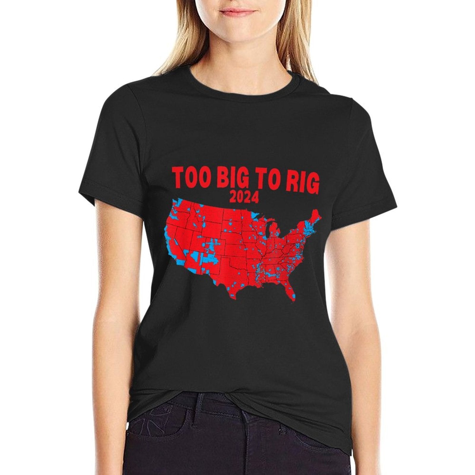 2024 Electoral Map Trump 312 Red Election Map Too Big To Rig  Tagless Design T-Shirt