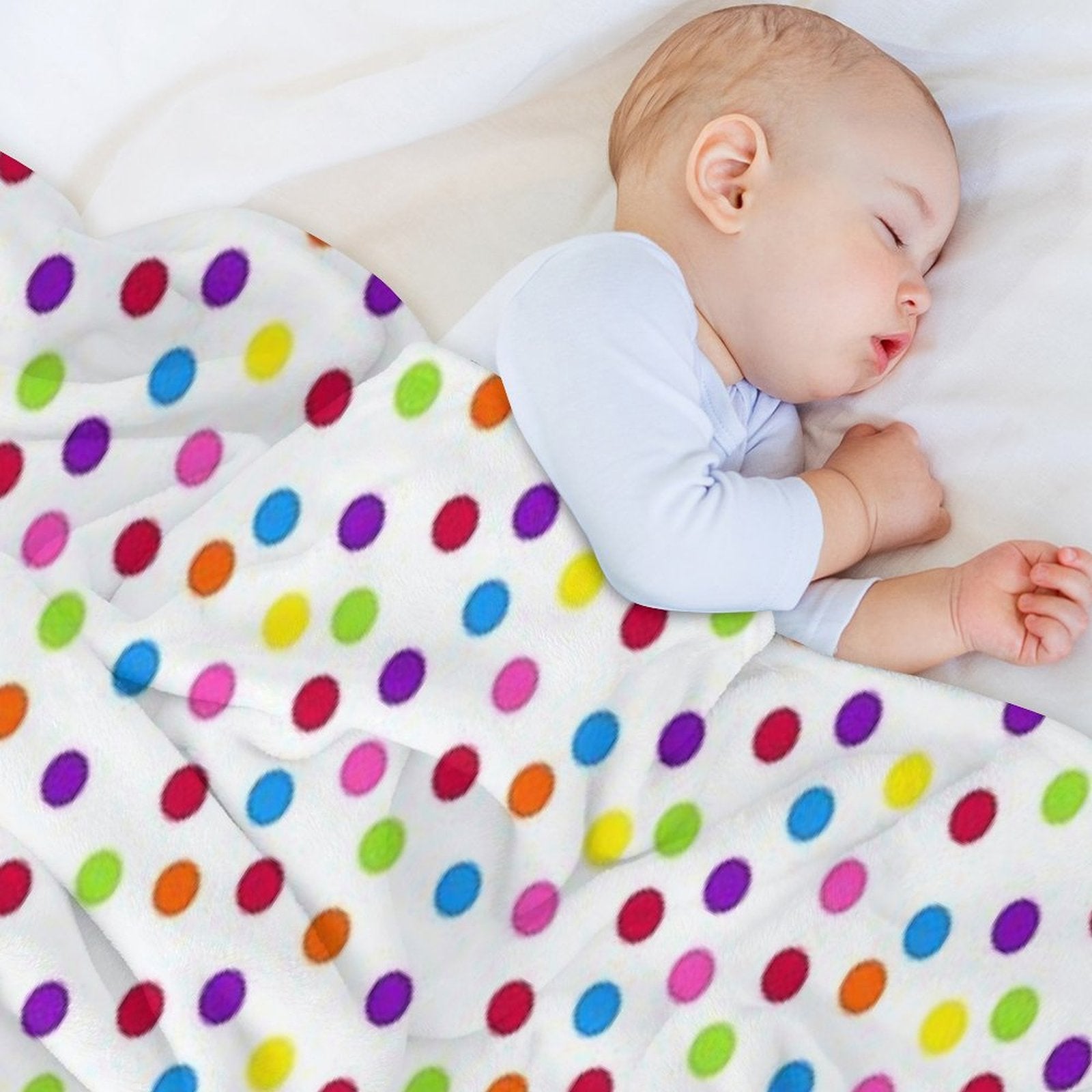 Rainbow Multi-color Confetti Polka Dot All-season Throw Blanket