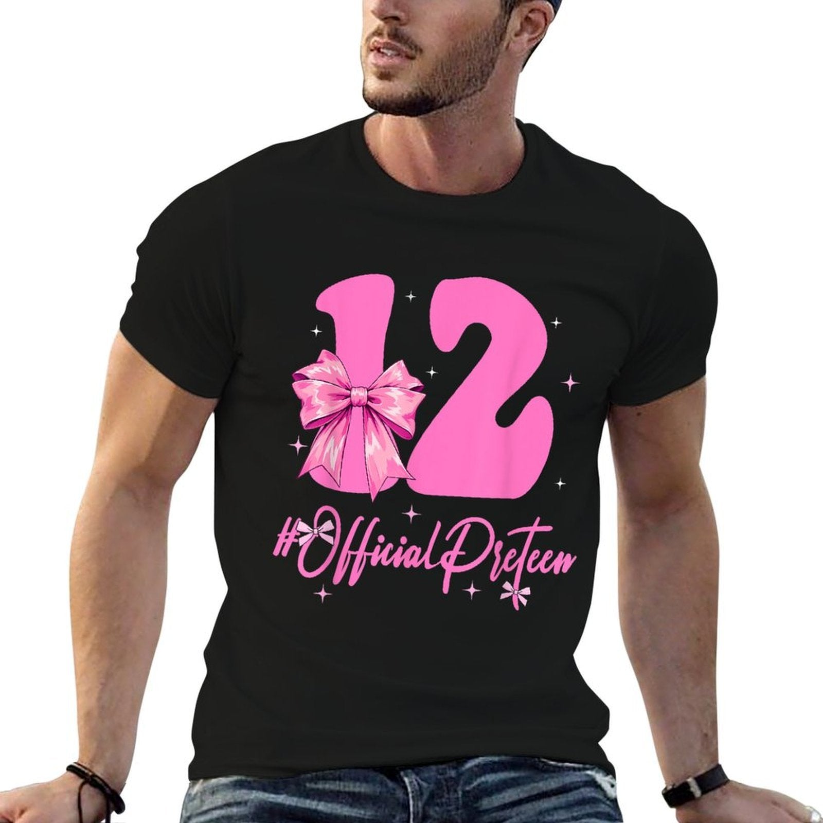 12 Year Old Official Pre-teen 12th Birthday Coquette Girl  Trendy Pattern T-Shirt