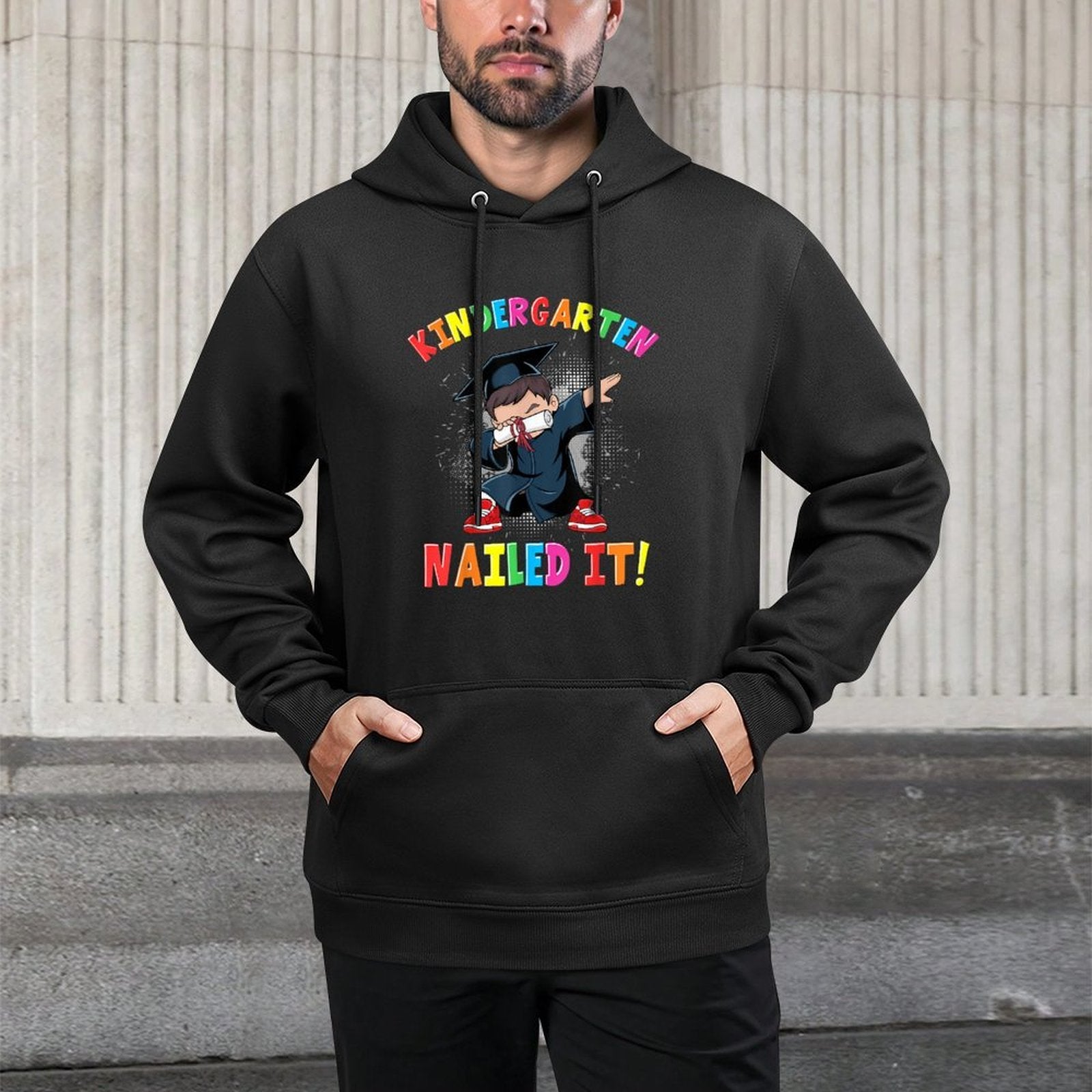 Kindergarten Graduation 2025 Boys Kids Dabbing Graduation Customizable Surface Hoodie