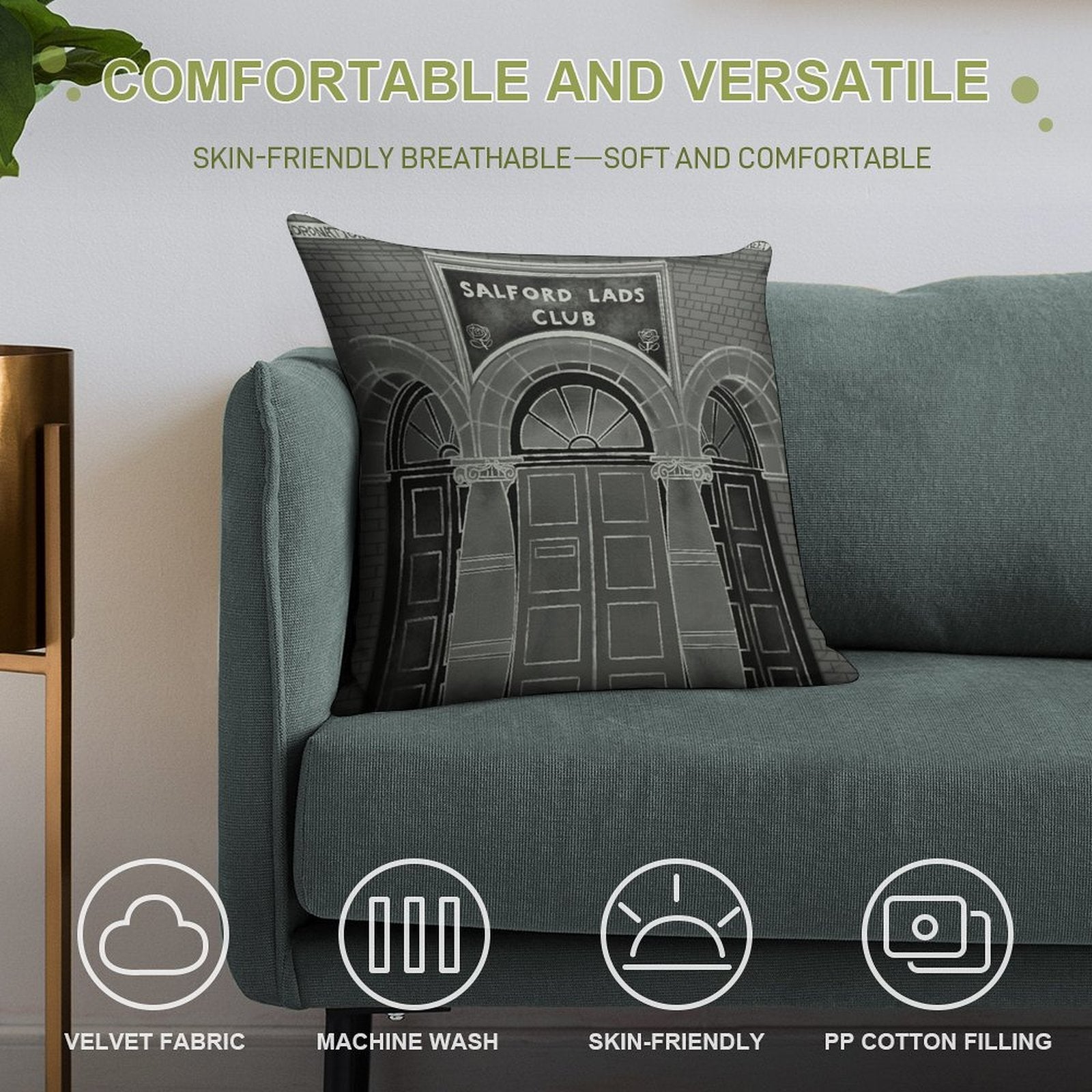 Salford Lads Club - The Smiths Soft Luxury Feel Throw Pillow