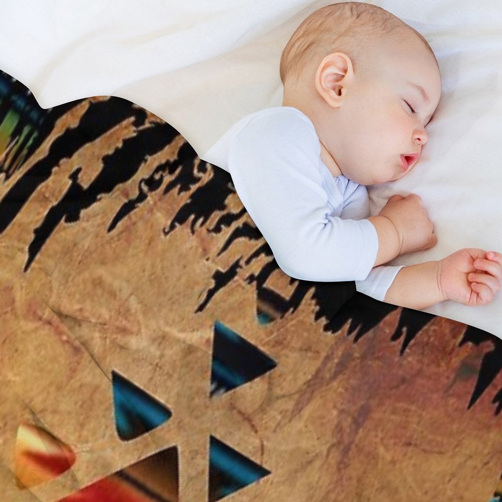 Navajo Pattern - Aztec Brushstroke Design Plush Throw Blanket