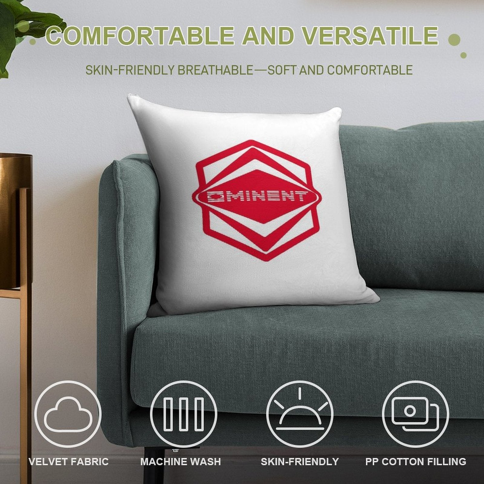 Grounded Ominent Soft Skin-Friendly Throw Pillow