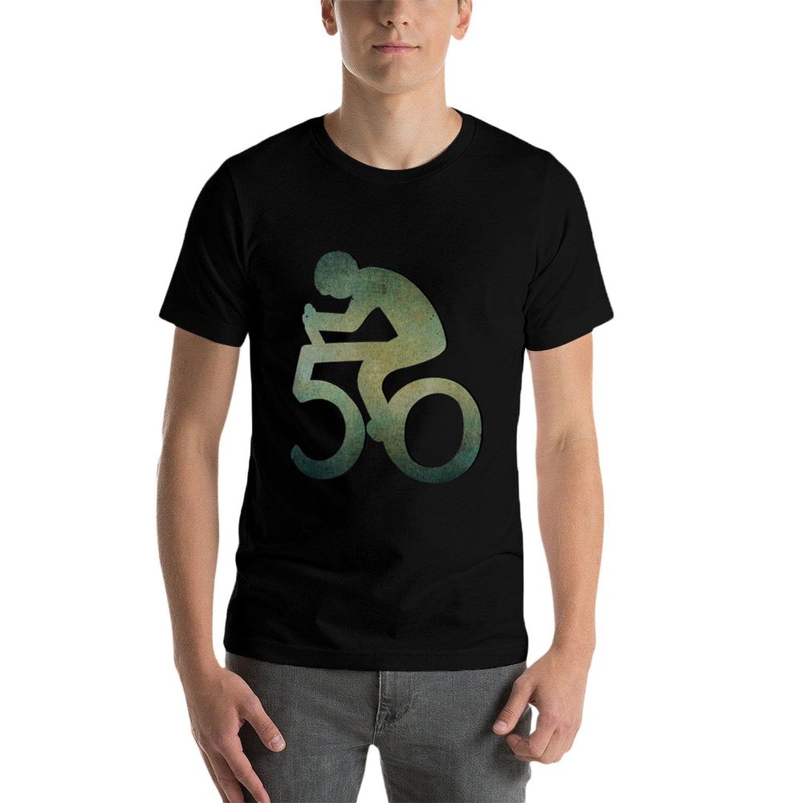 50th Birthday Mountain Bike Tour Cycling Lover Bicycle Rider  Heathered Texture T-Shirt
