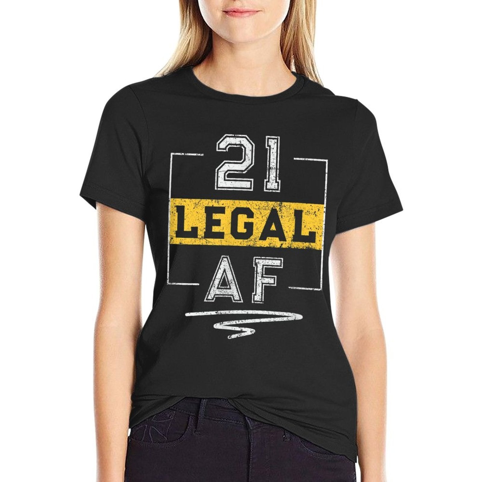 21 Legal AF 21st Birthday  Rolled Sleeves T-Shirt
