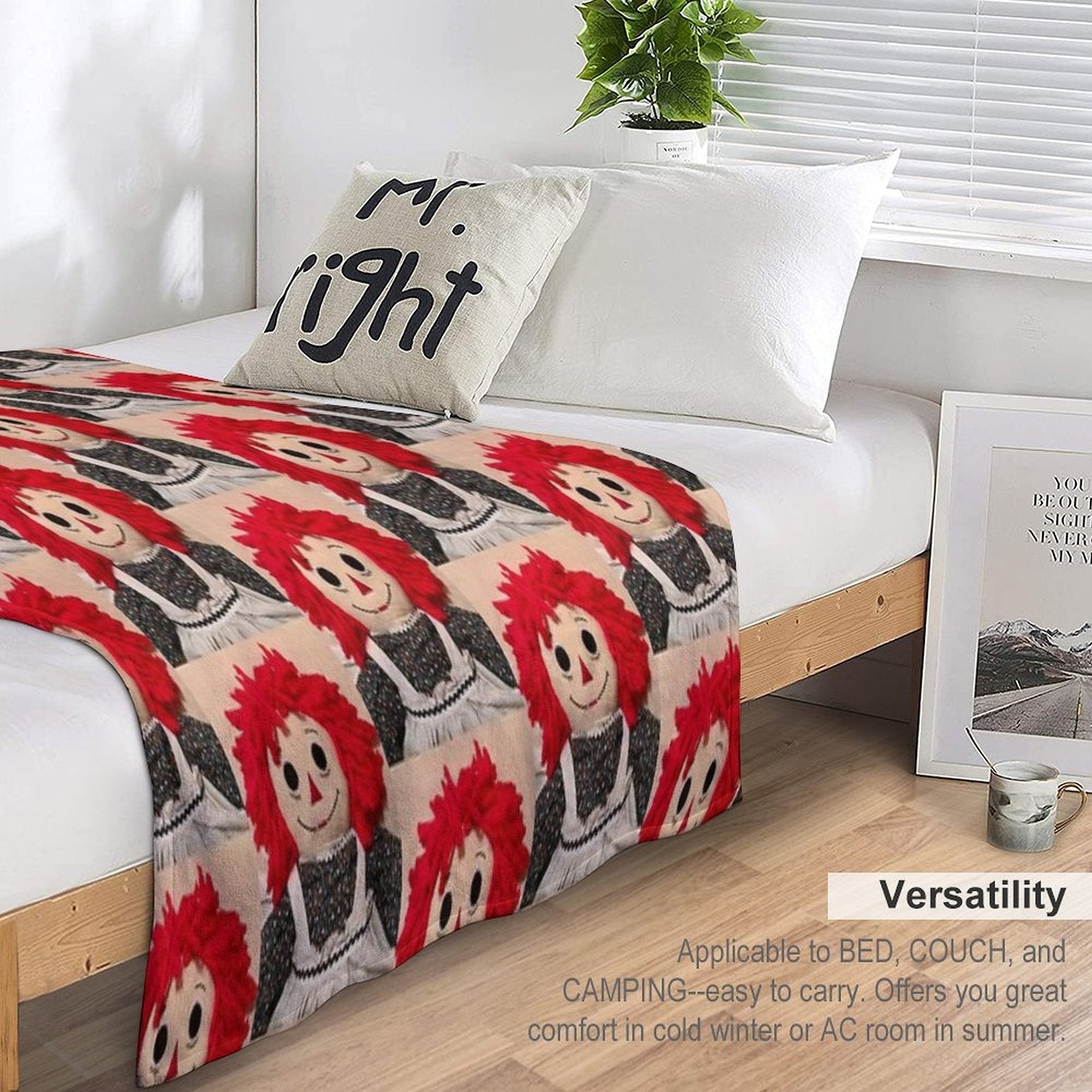 Sweet Raggedy Ann 2 Sustainable Throw Blanket