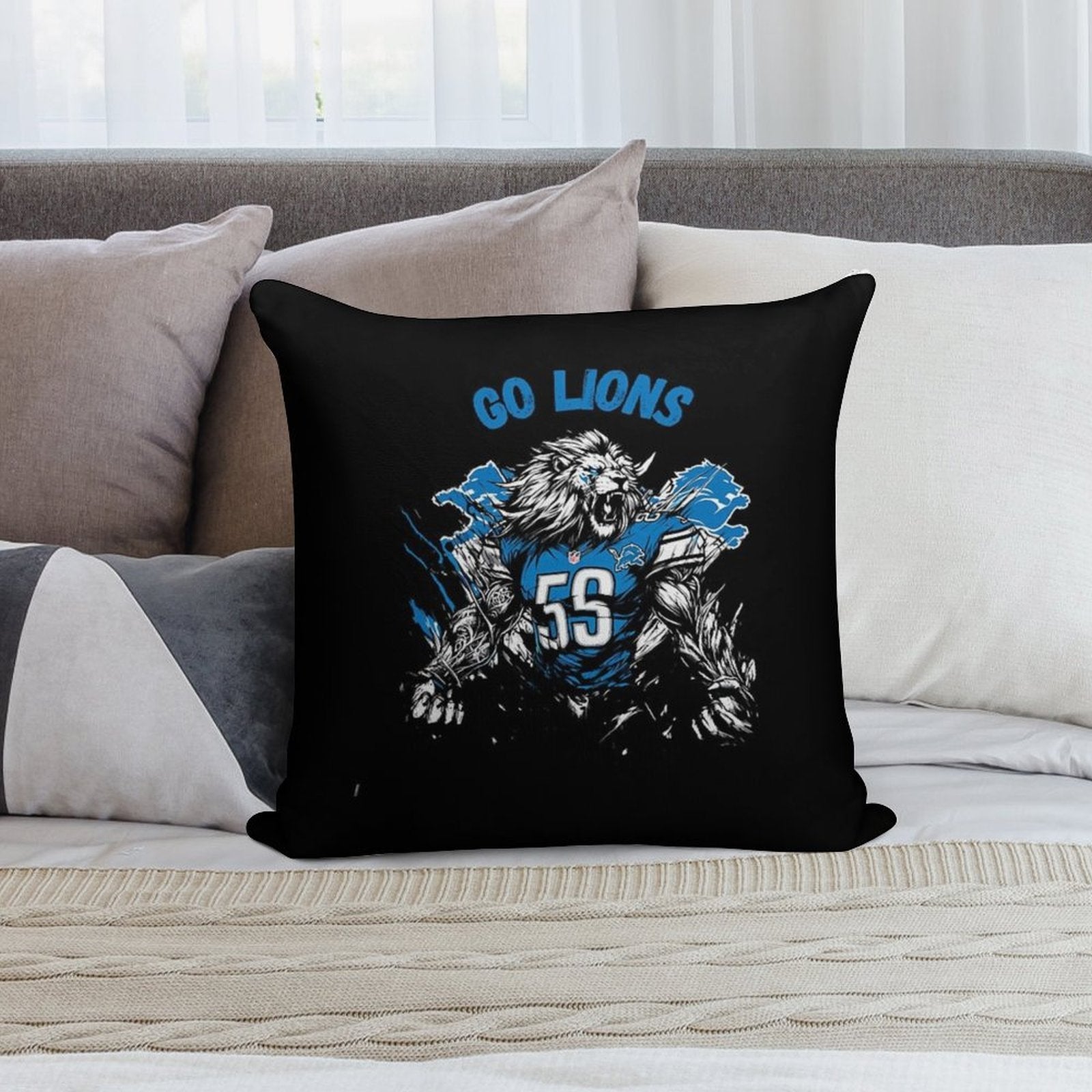 Art - Detroit Lions Soft Warmth Comfort Throw Pillow