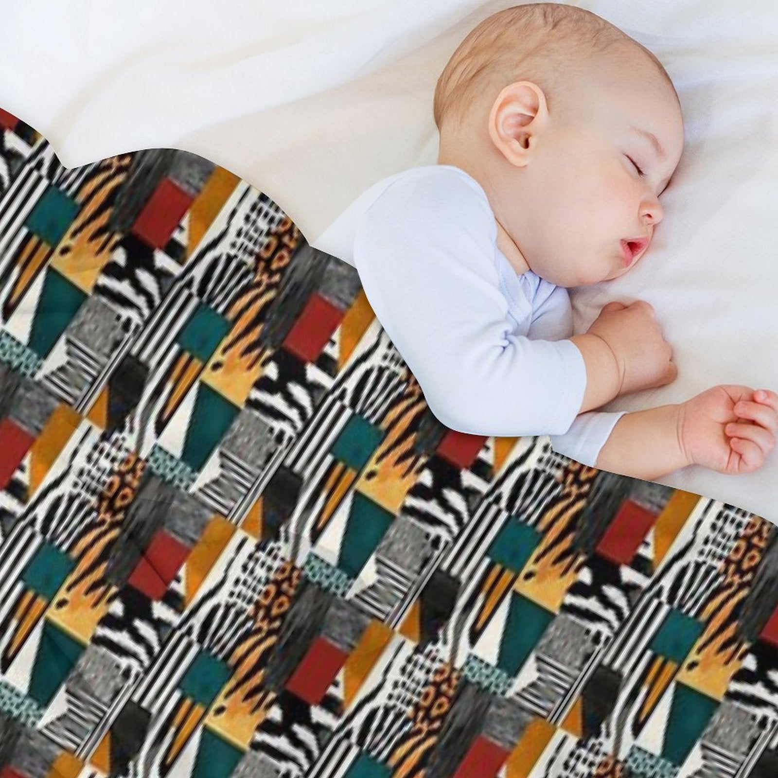 Textile Collage of Wild Prints Durable Throw Blanket