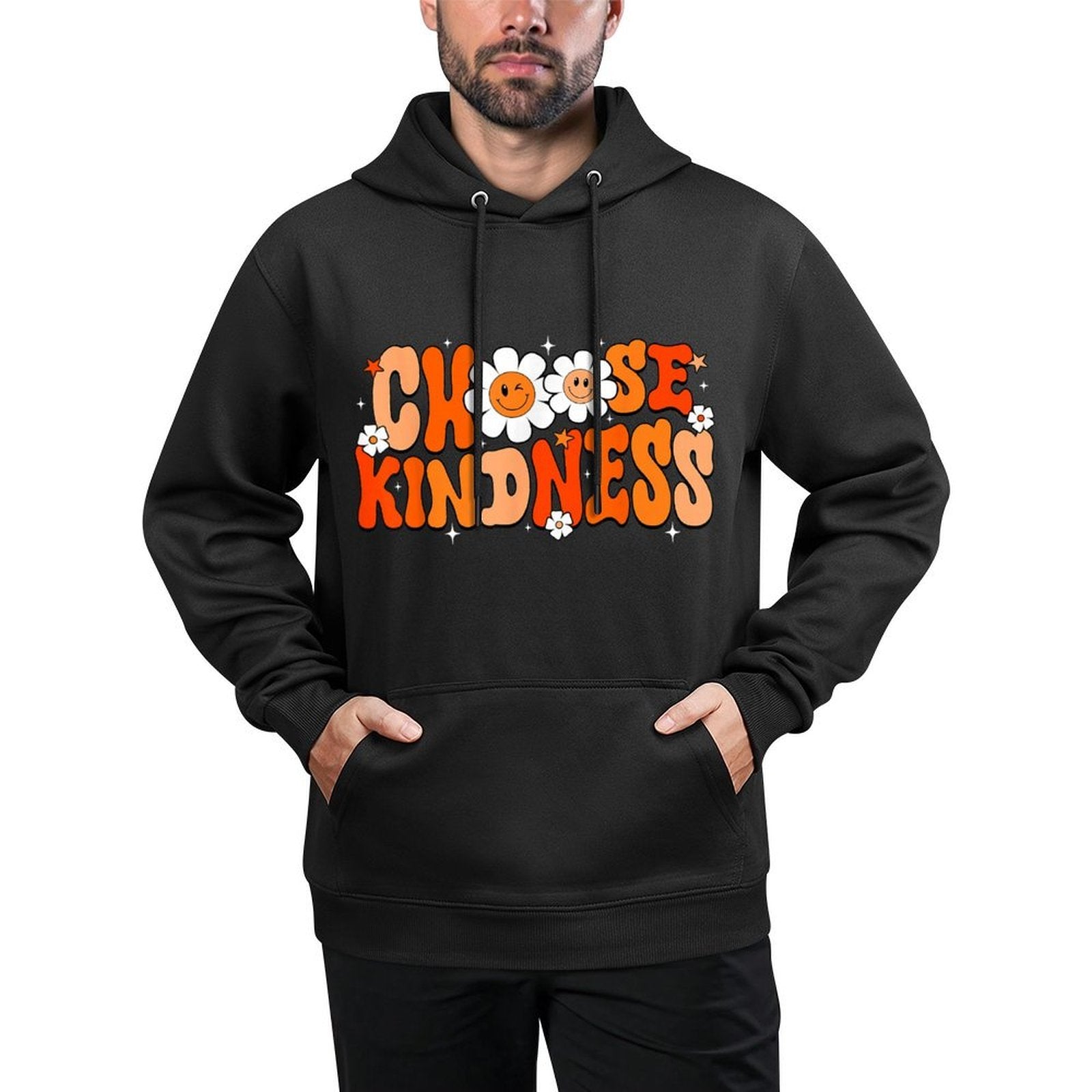 Choose Kindness Retro Be Kind Inspirational Unity Day Breathable Fabric Hoodie