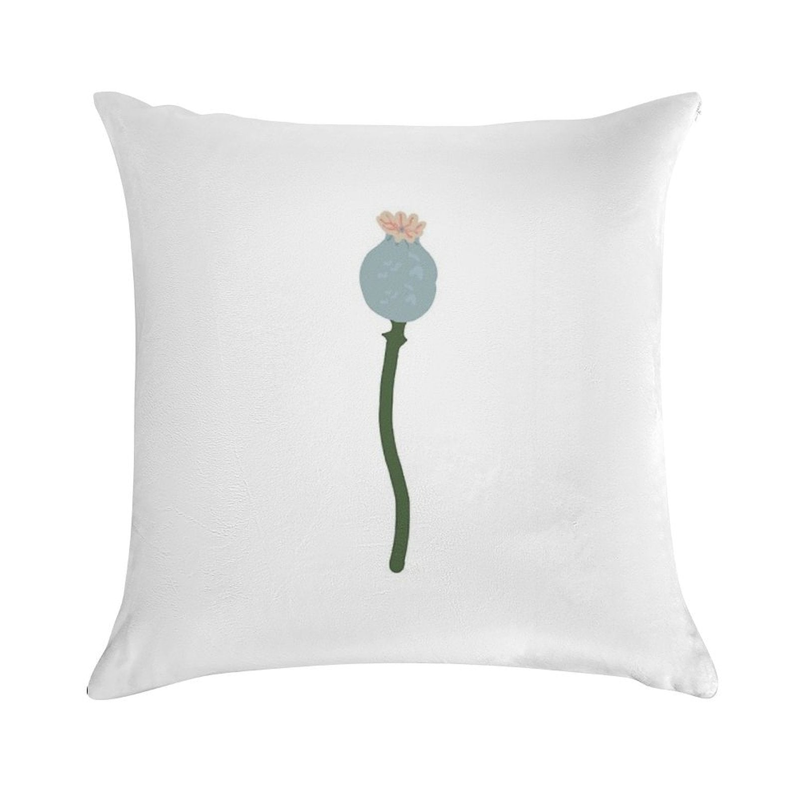 Poppy Capsule Drawing Soft Durable Construction Throw Pillow
