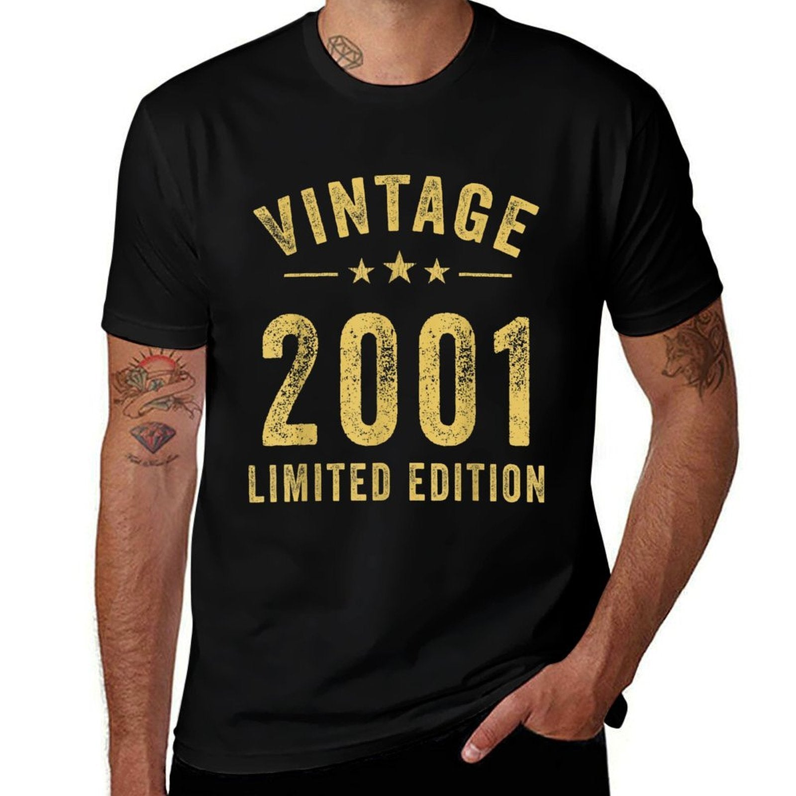2001 Vintage Birthday Retro Born In 2001 21st Birthday  High-quality Stitching T-Shirt