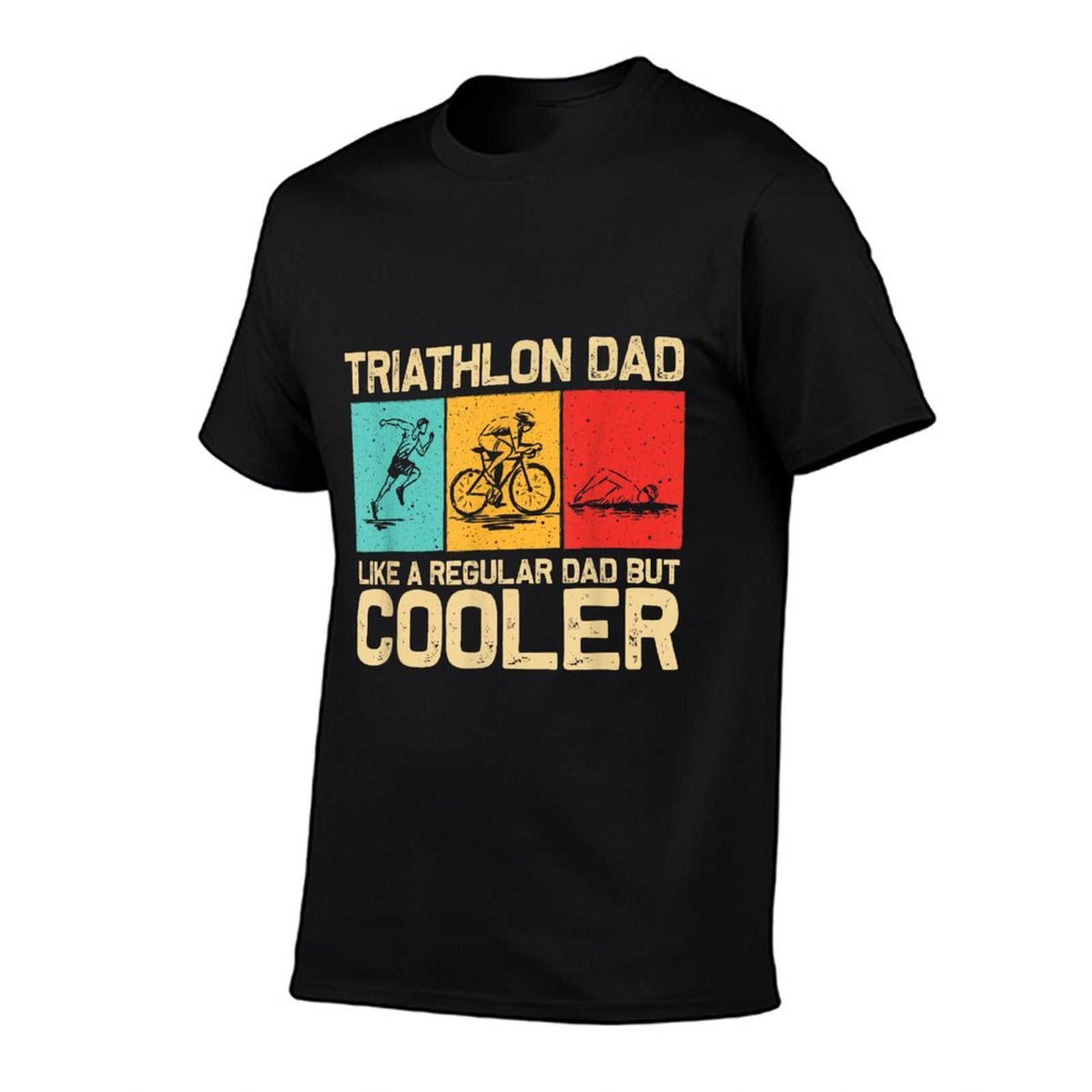 Funny Triathlon Design For Men Dad Swim Bike Run Triathletes  Wrinkle-resistant T-Shirt